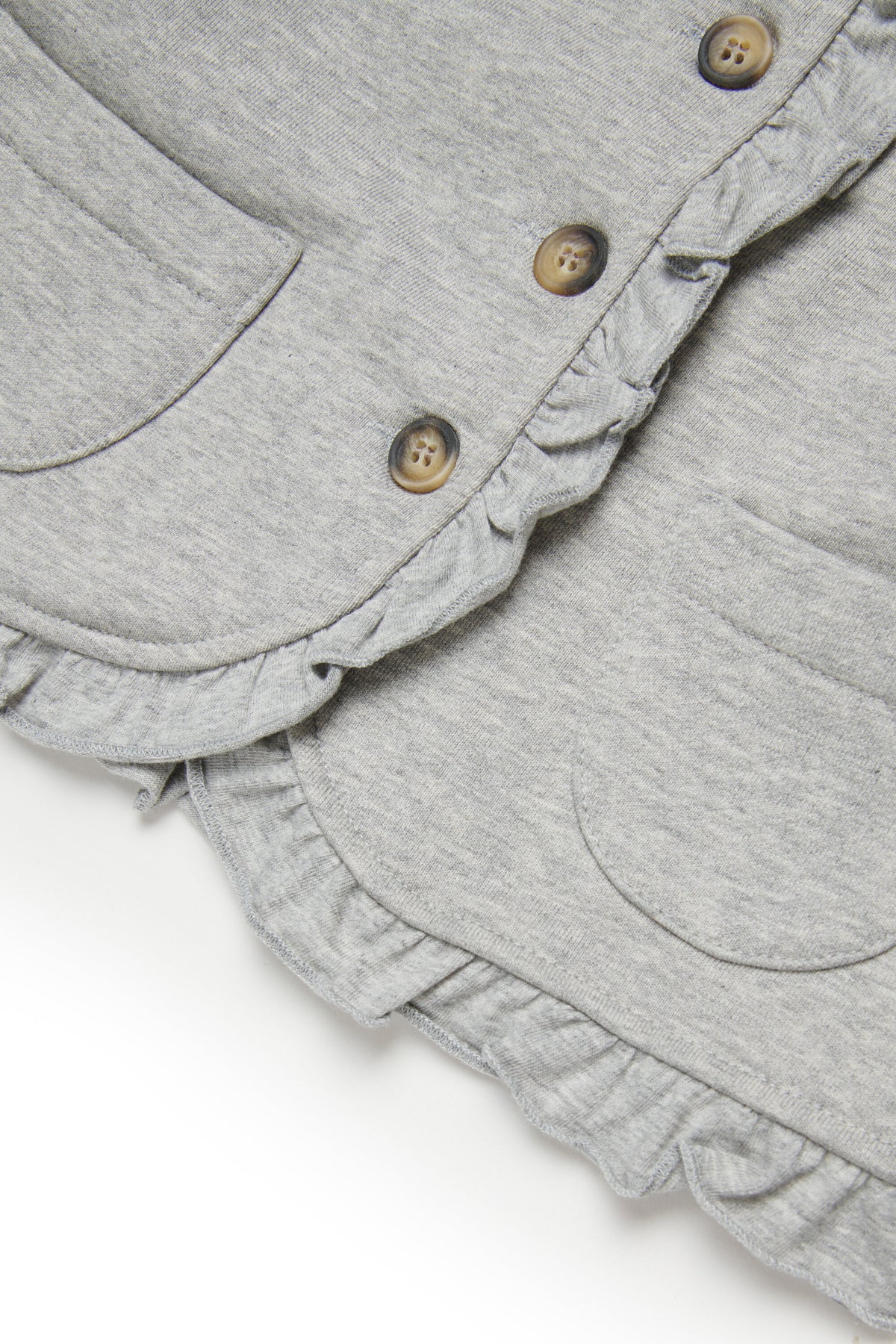 Chaqueta con volantes y logo