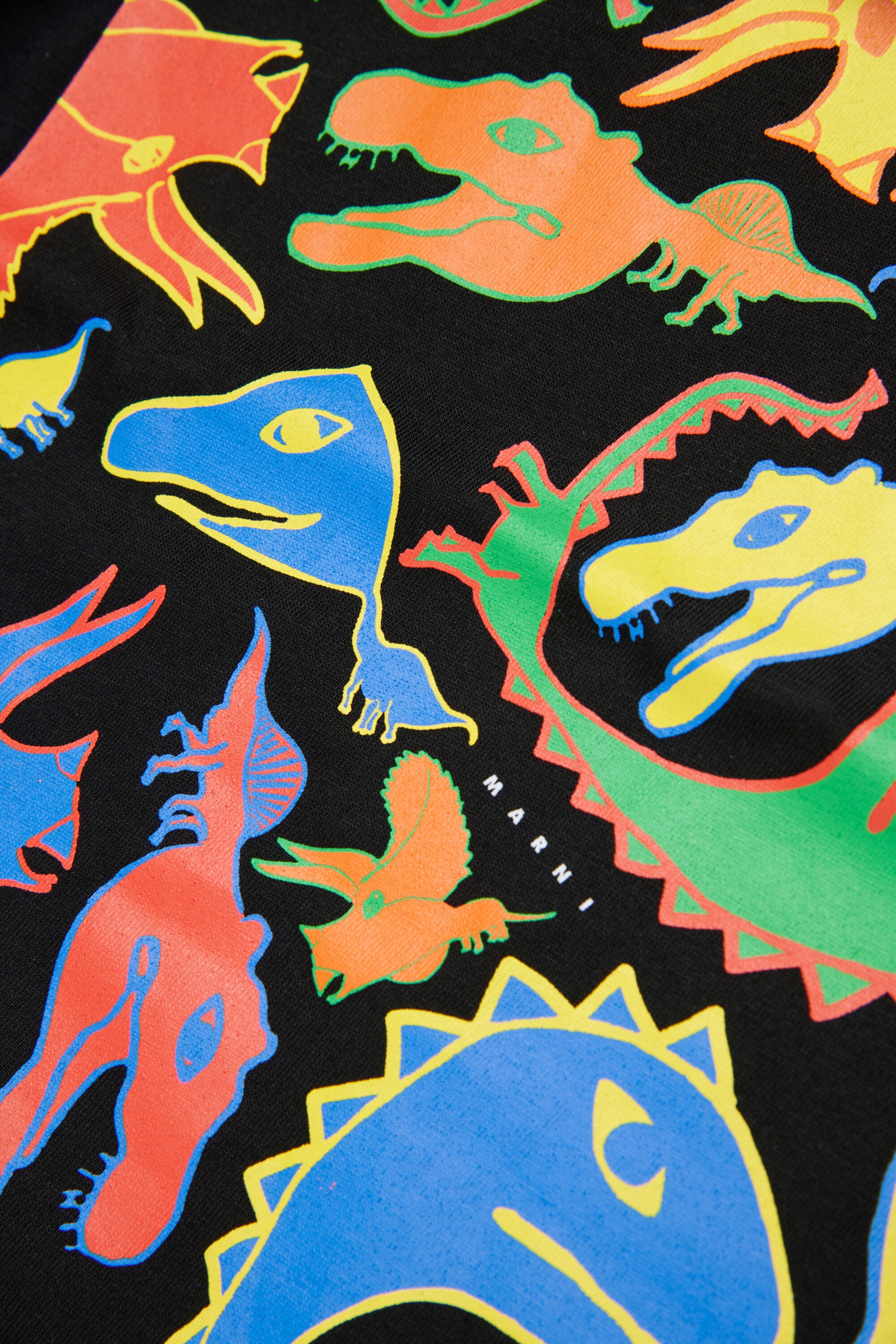 T-shirt con stampa dinosauri multicolor