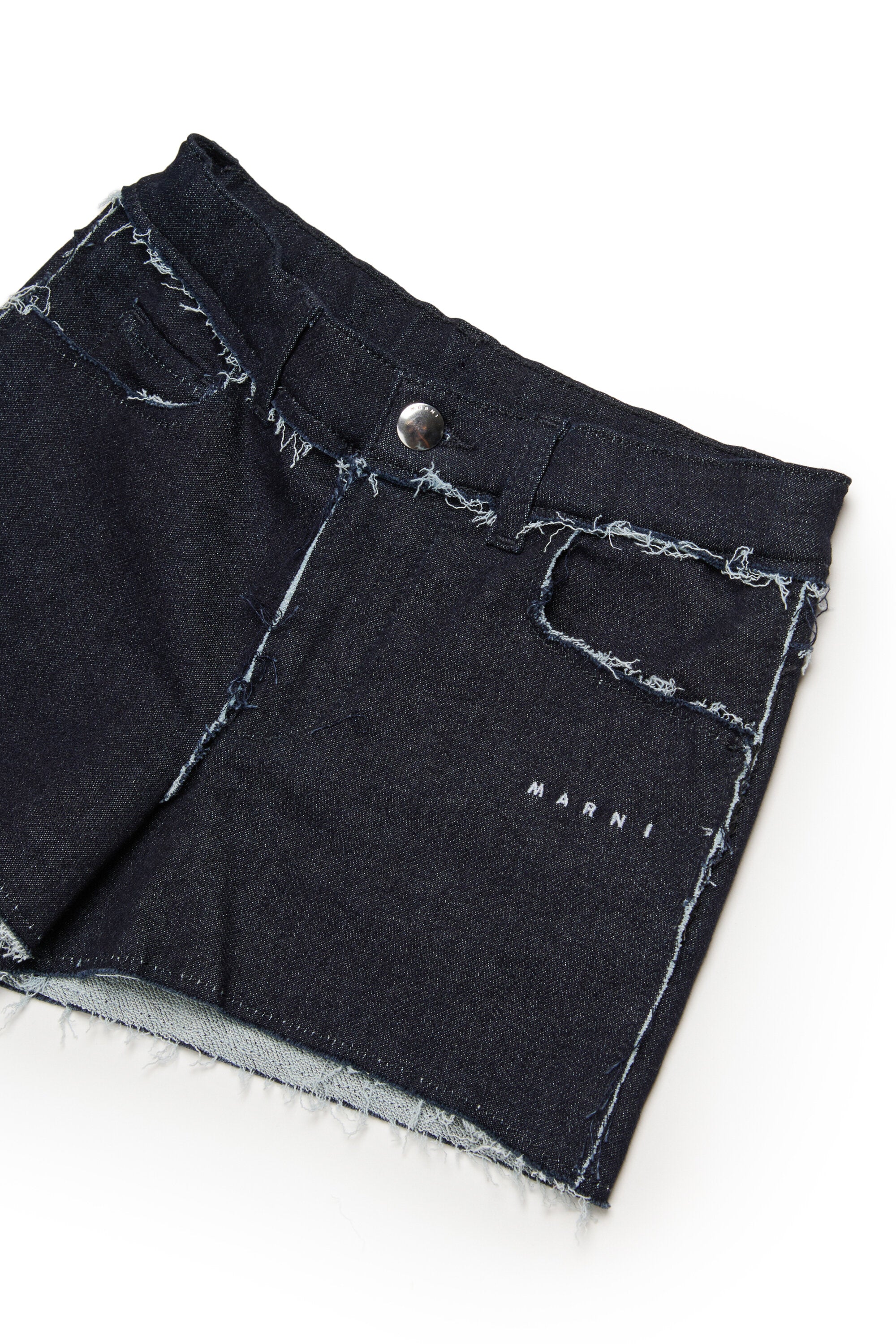 Shorts denim con logo sul davanti