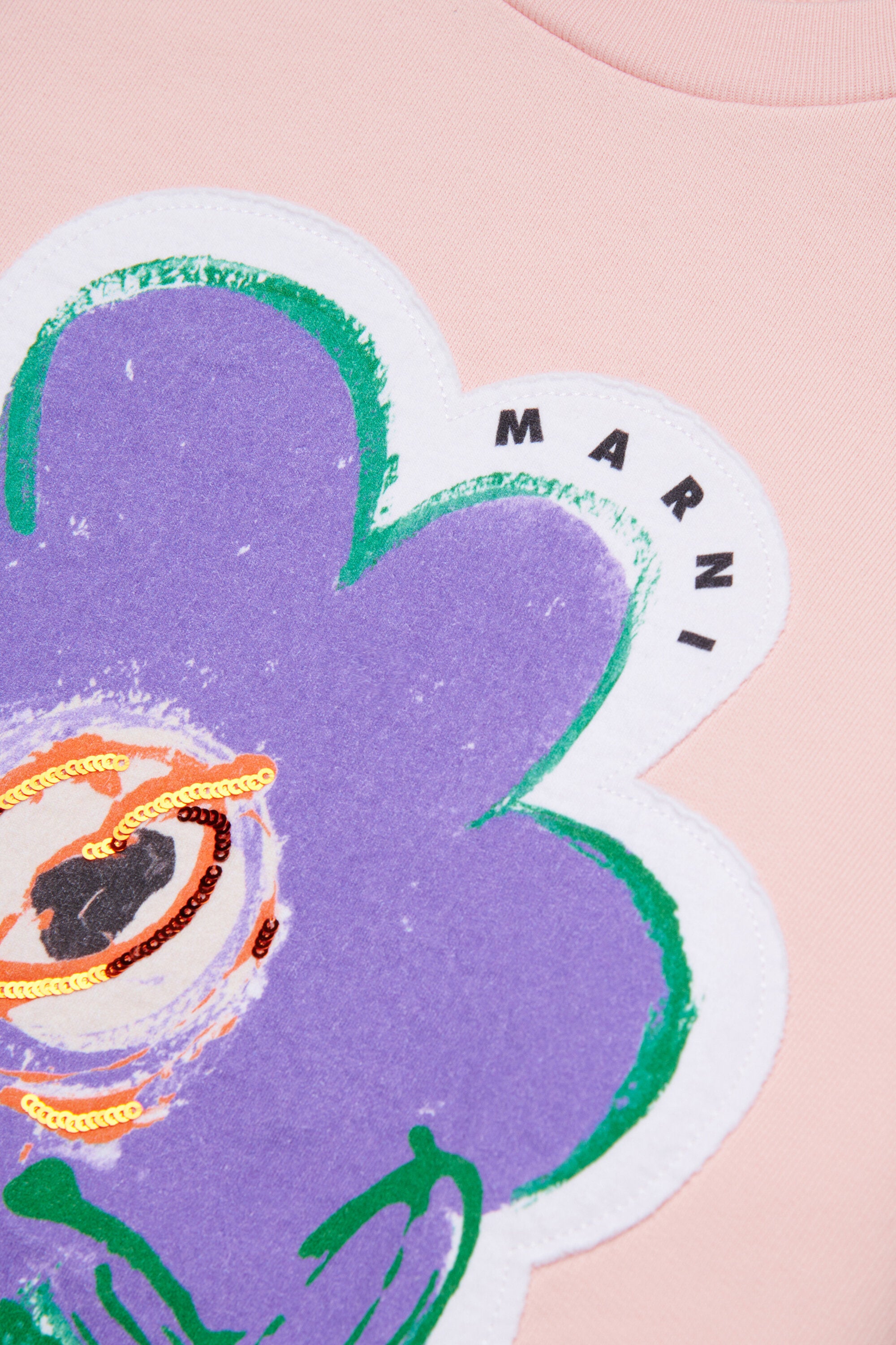 Sweat-shirt à col rond avec maxi fleur