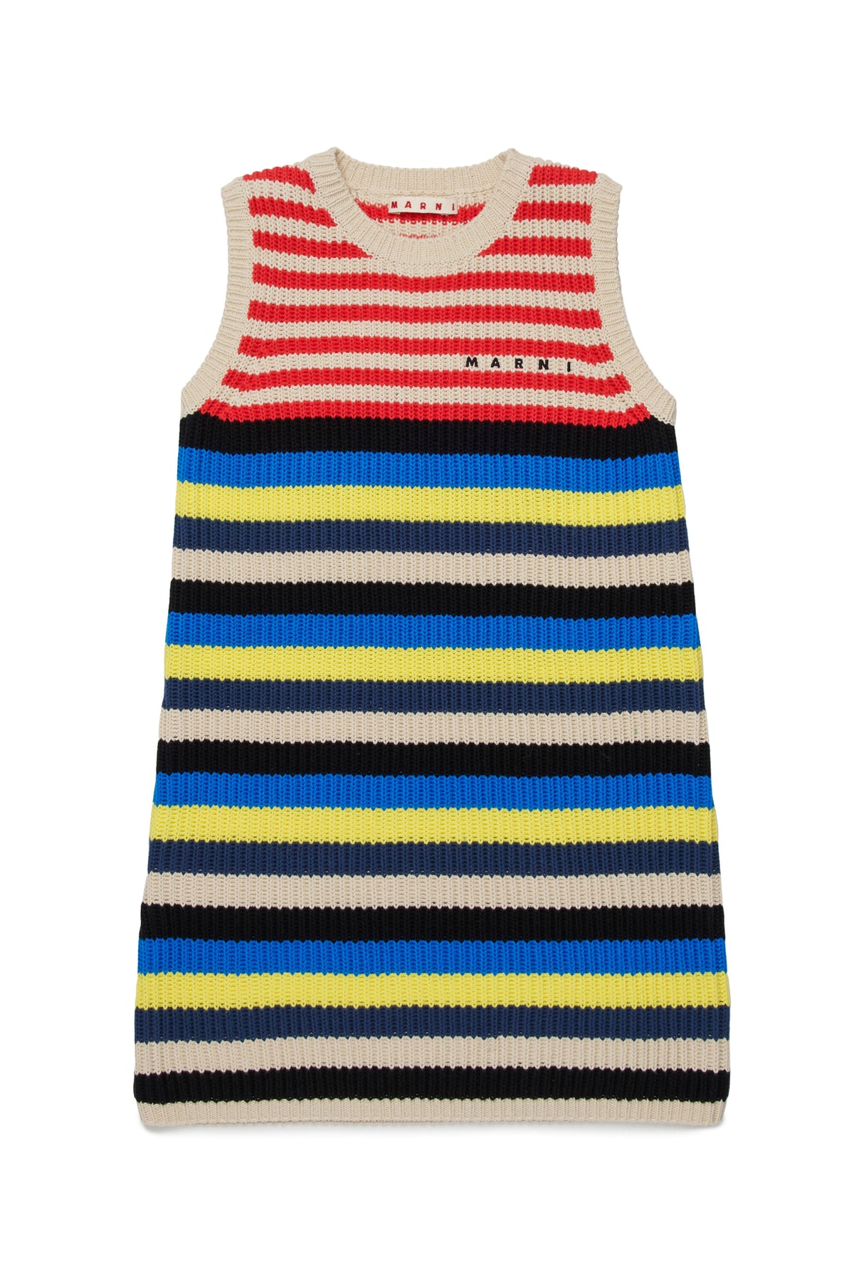 Gestreiftes Kleid mit Logo