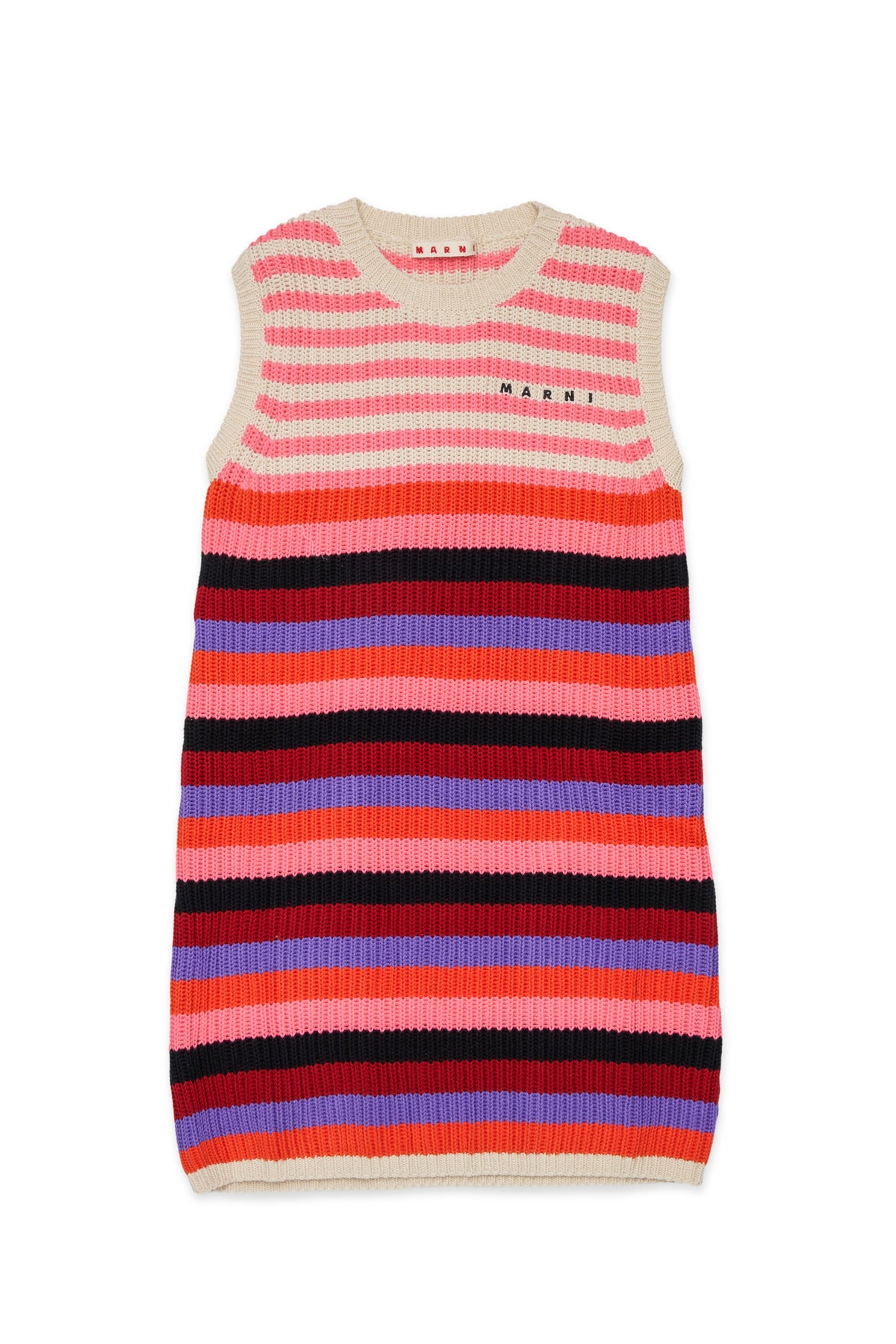 Gestreiftes Kleid mit Logo