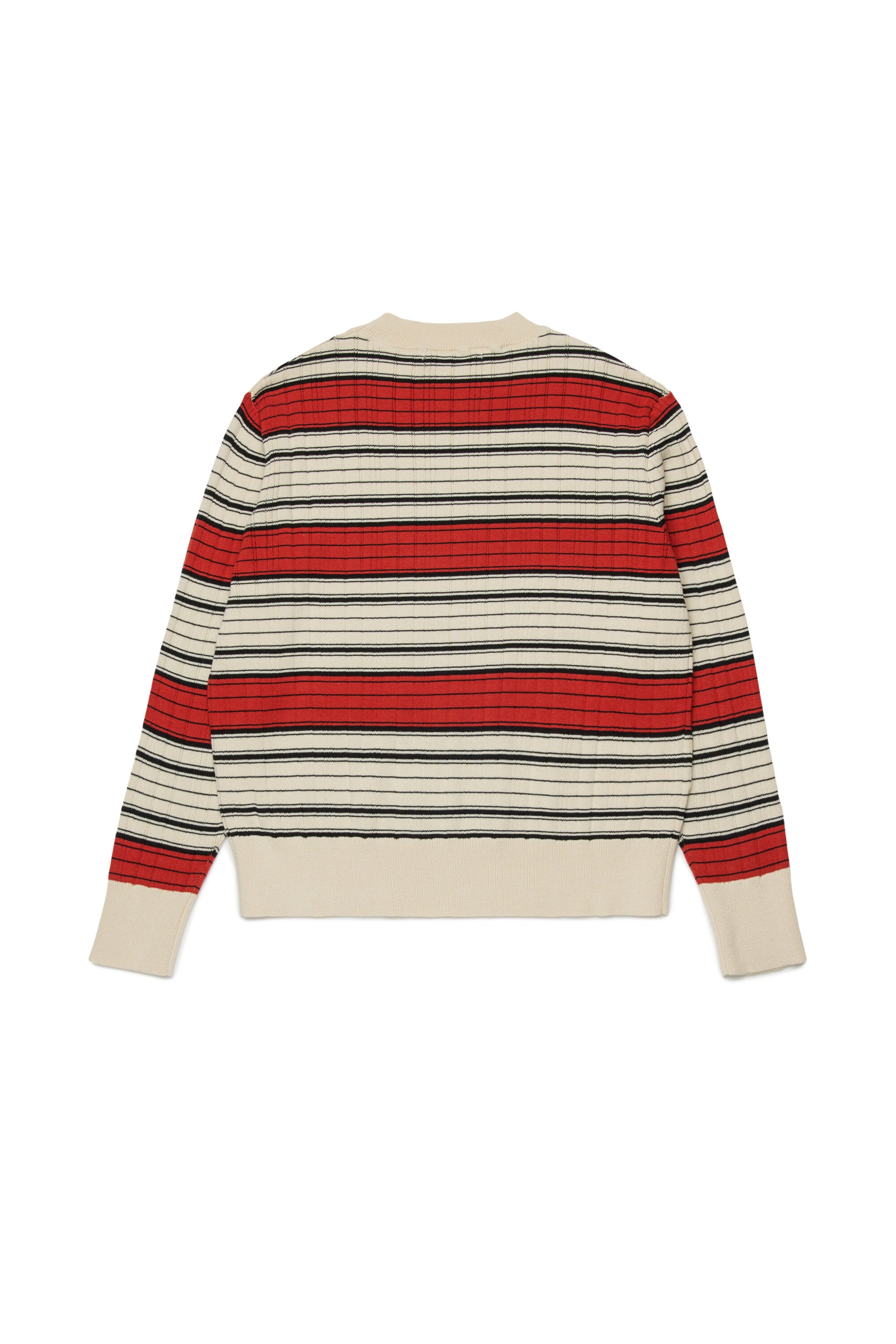 Pullover girocollo a righe con logo