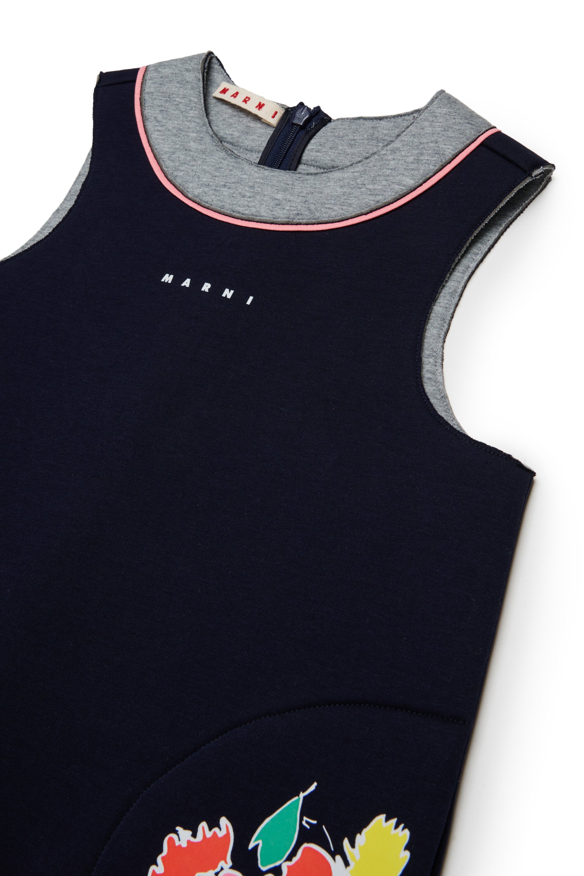 Sleeveless dress with logo