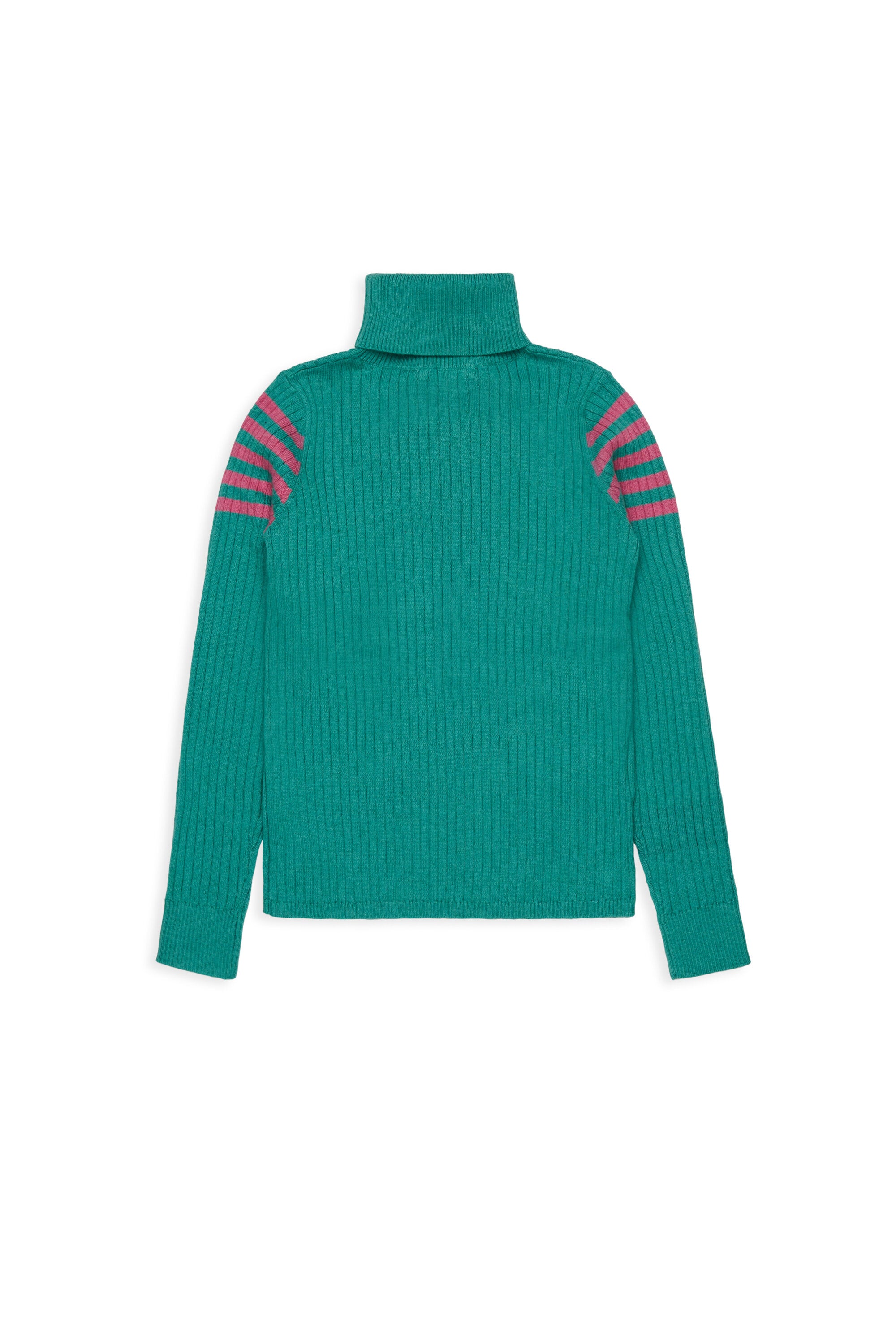 Ribbed turtleneck with heart pattern