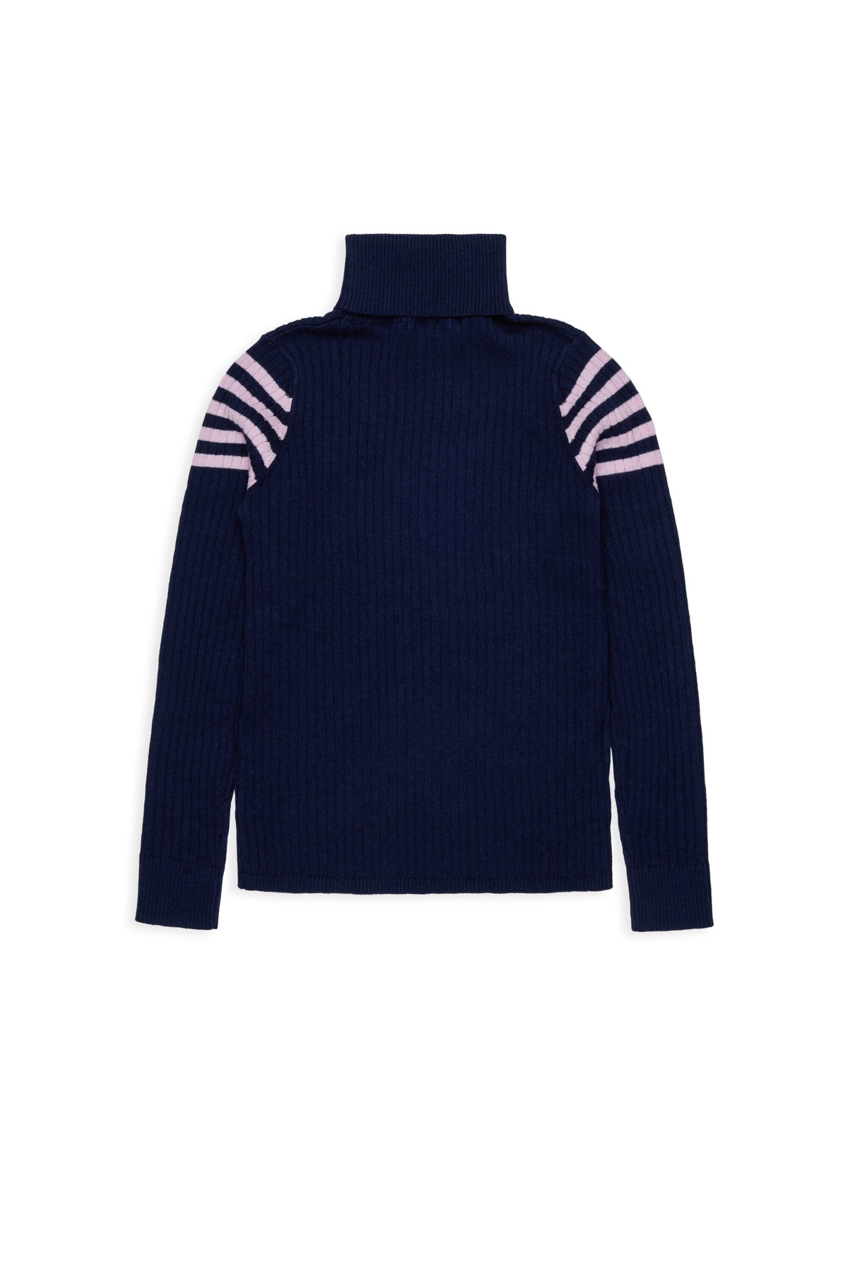 Ribbed turtleneck with heart pattern