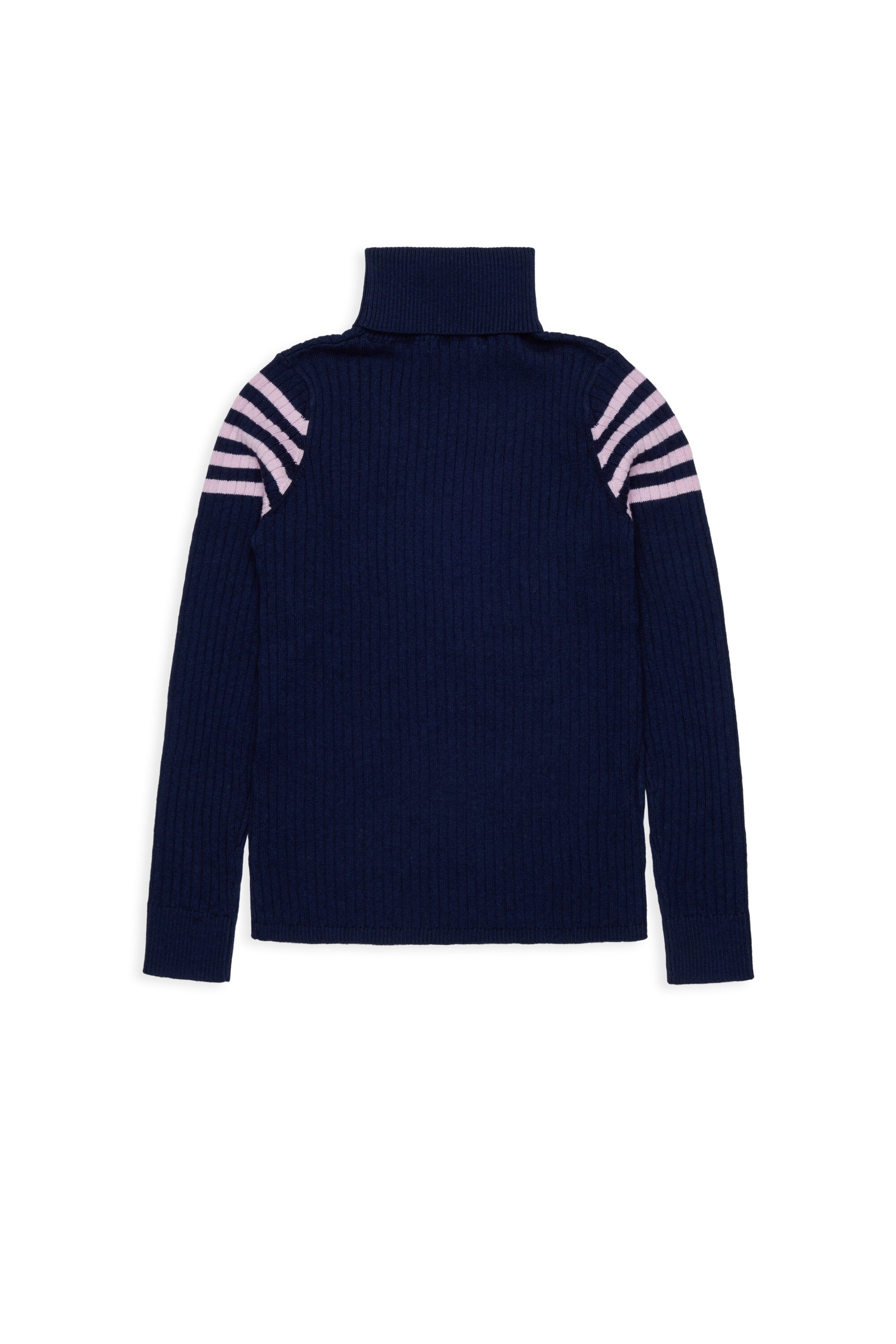 Gerippter Rollkragenpullover mit Herzmuster