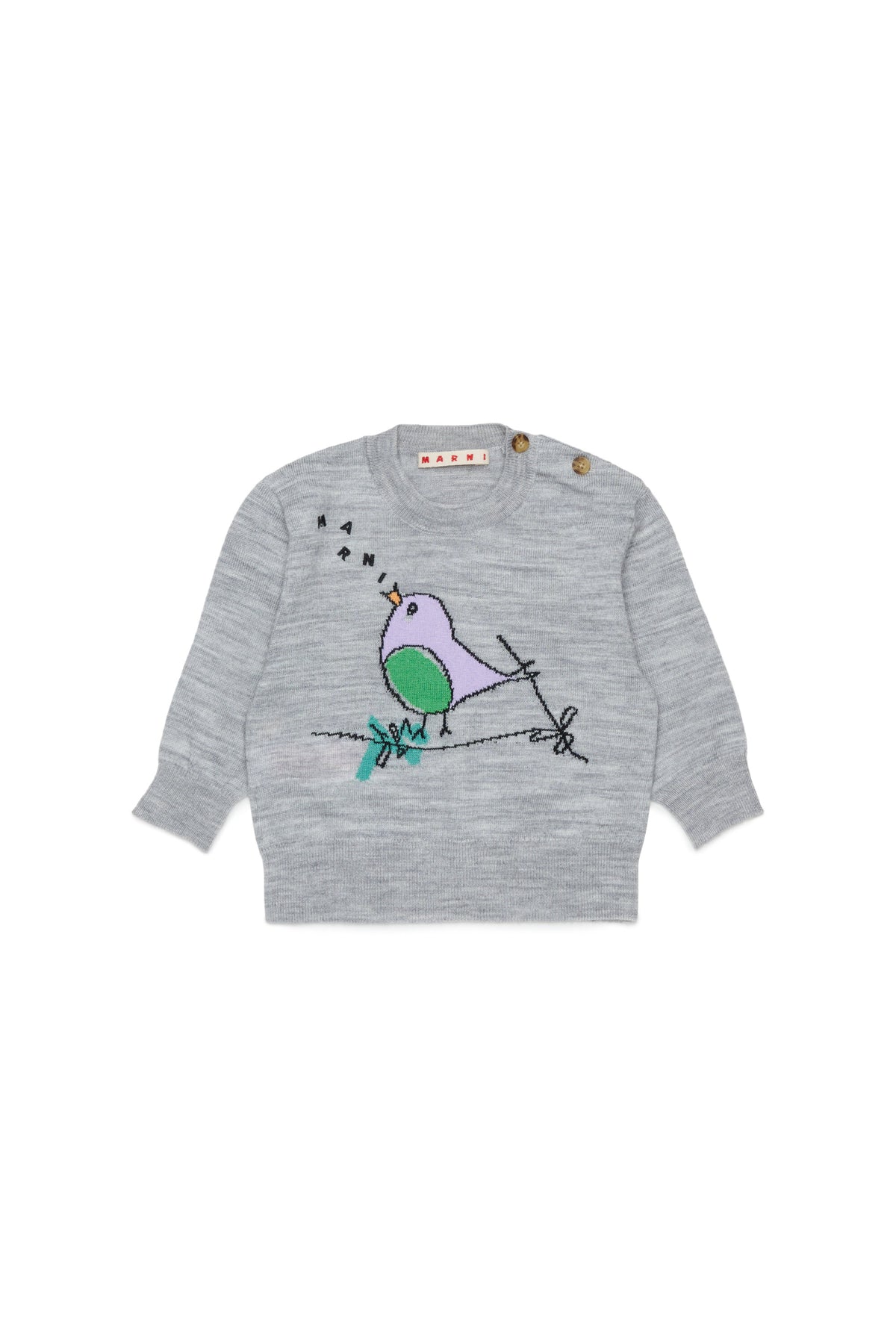 Rundhalspullover mit Stickmuster
