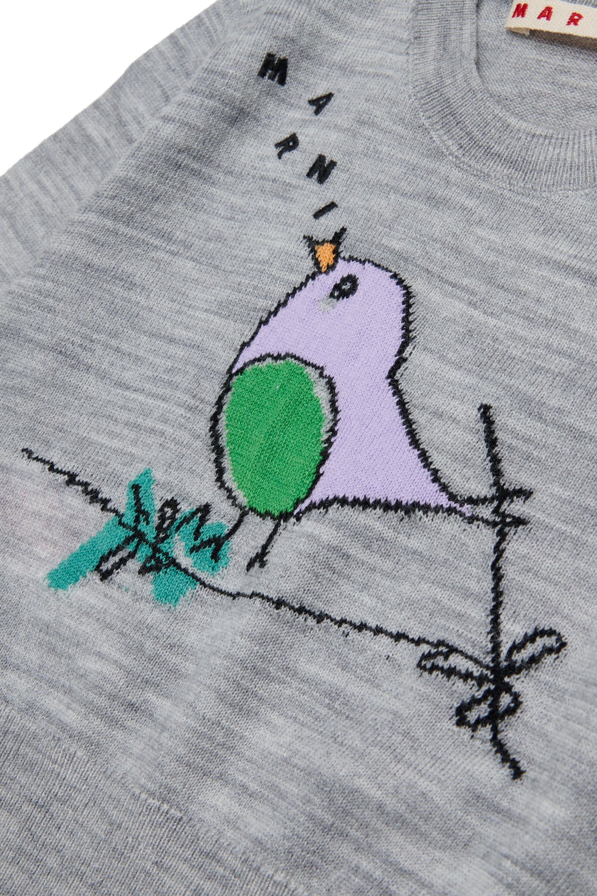 Rundhalspullover mit Stickmuster