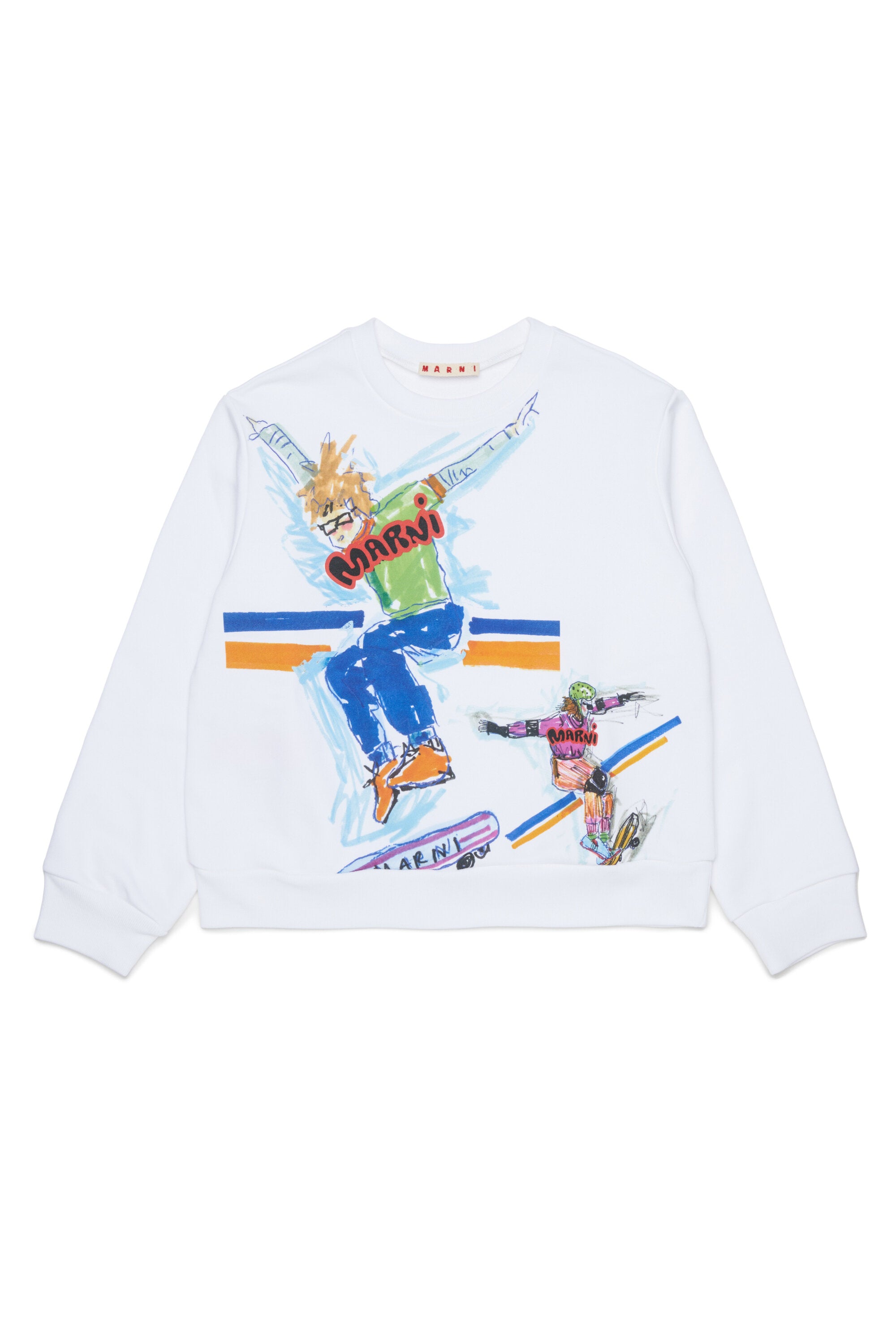 Sweatshirt mit Skater-Print und Rundhalsausschnitt