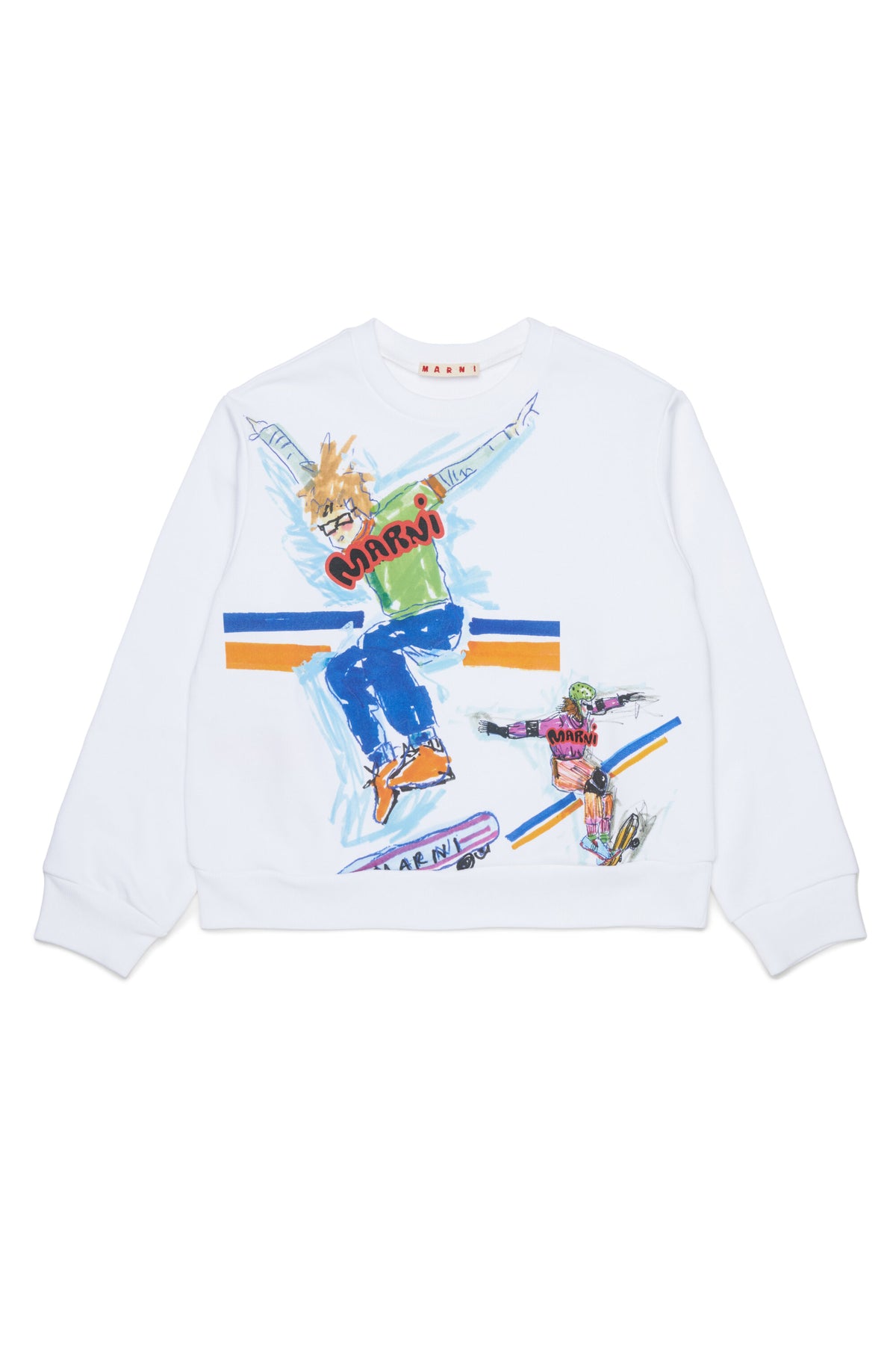 Felpa girocollo con stampa skater