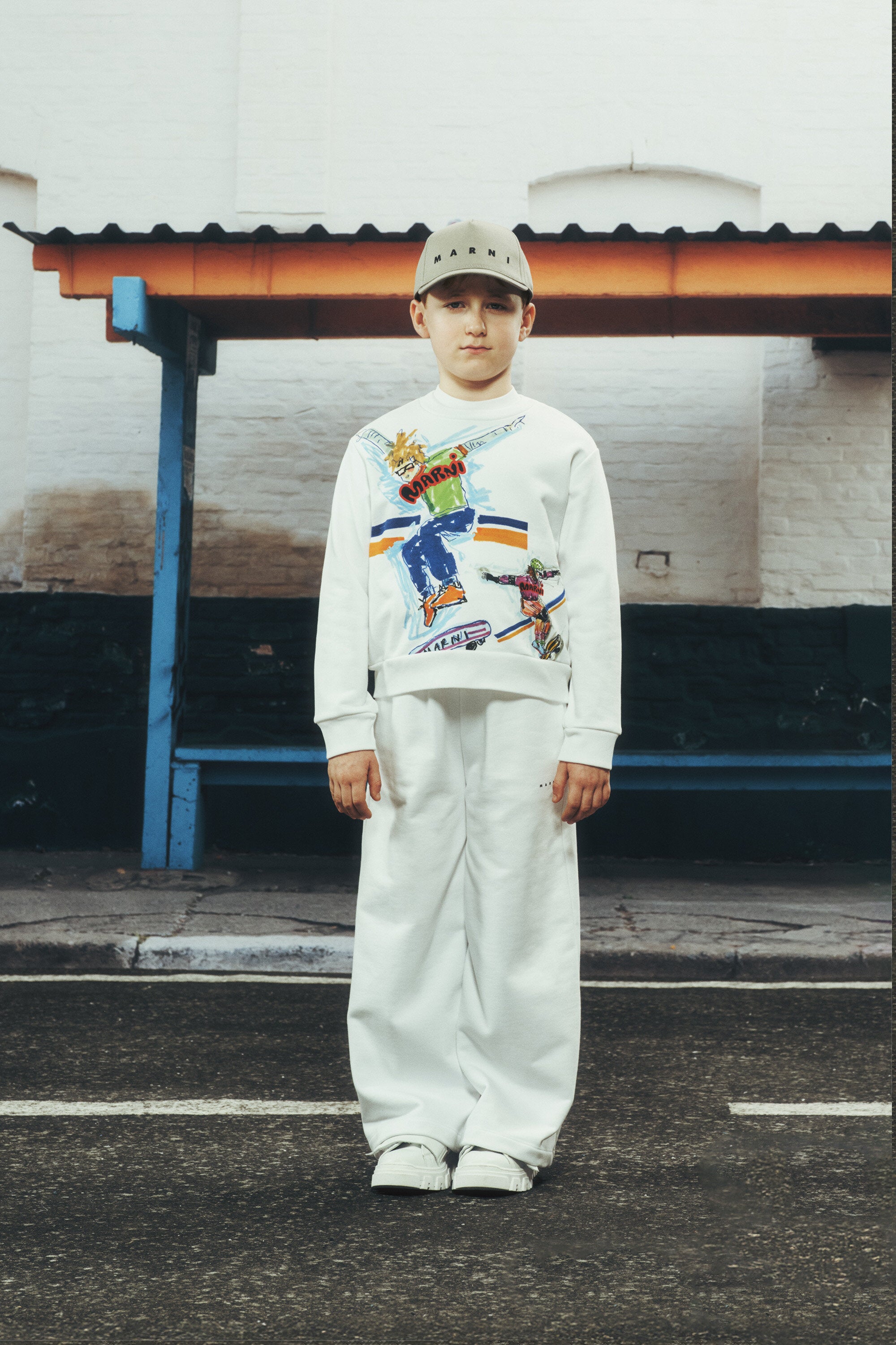 Sweatshirt mit Skater-Print und Rundhalsausschnitt