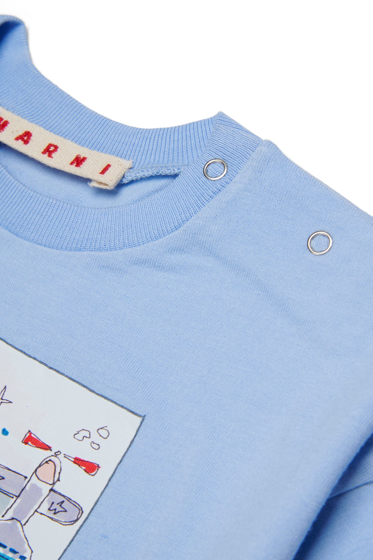 T-shirt con stampa aeroplani e logo