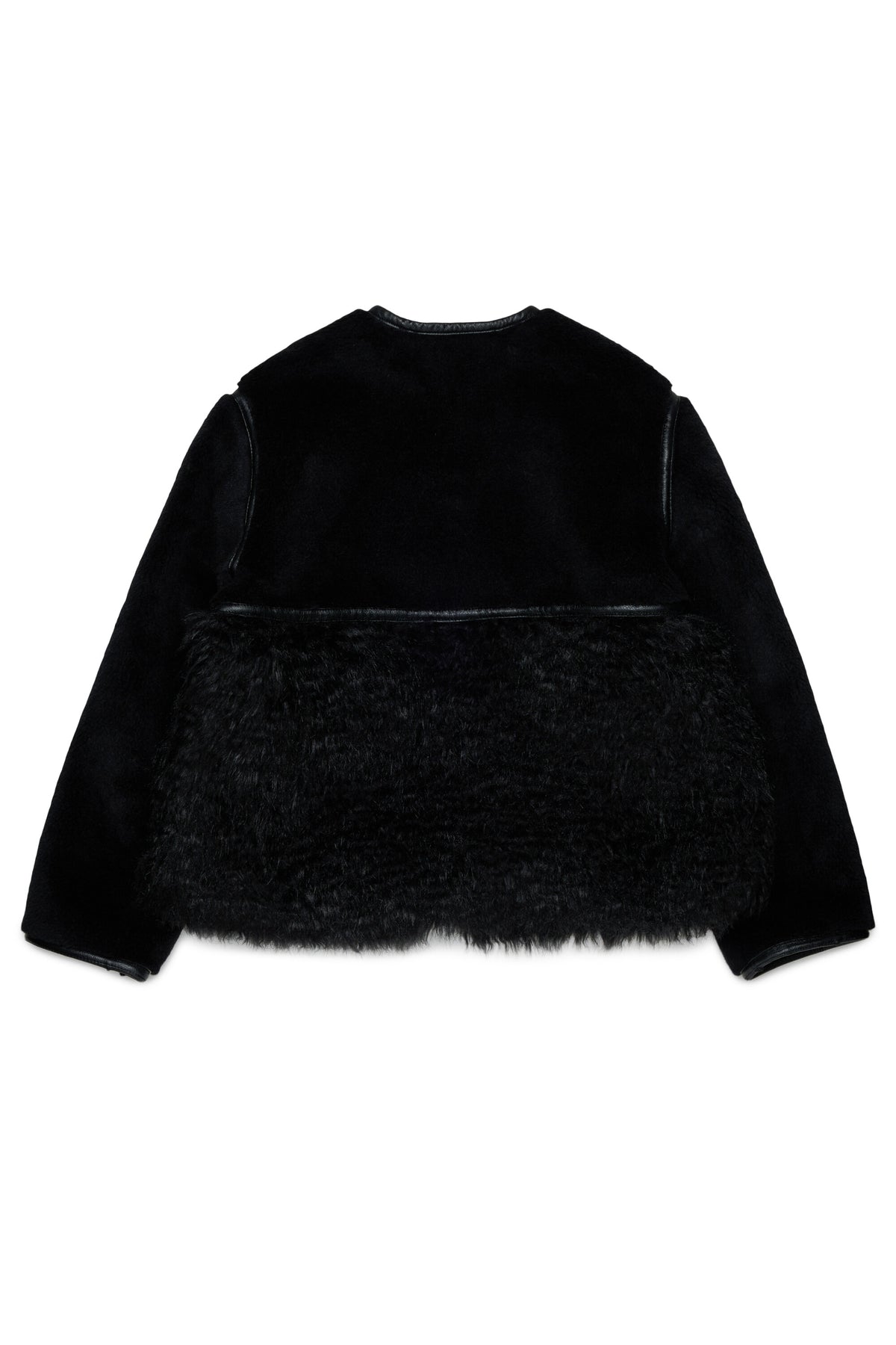 Giacca shearling con logo stampato