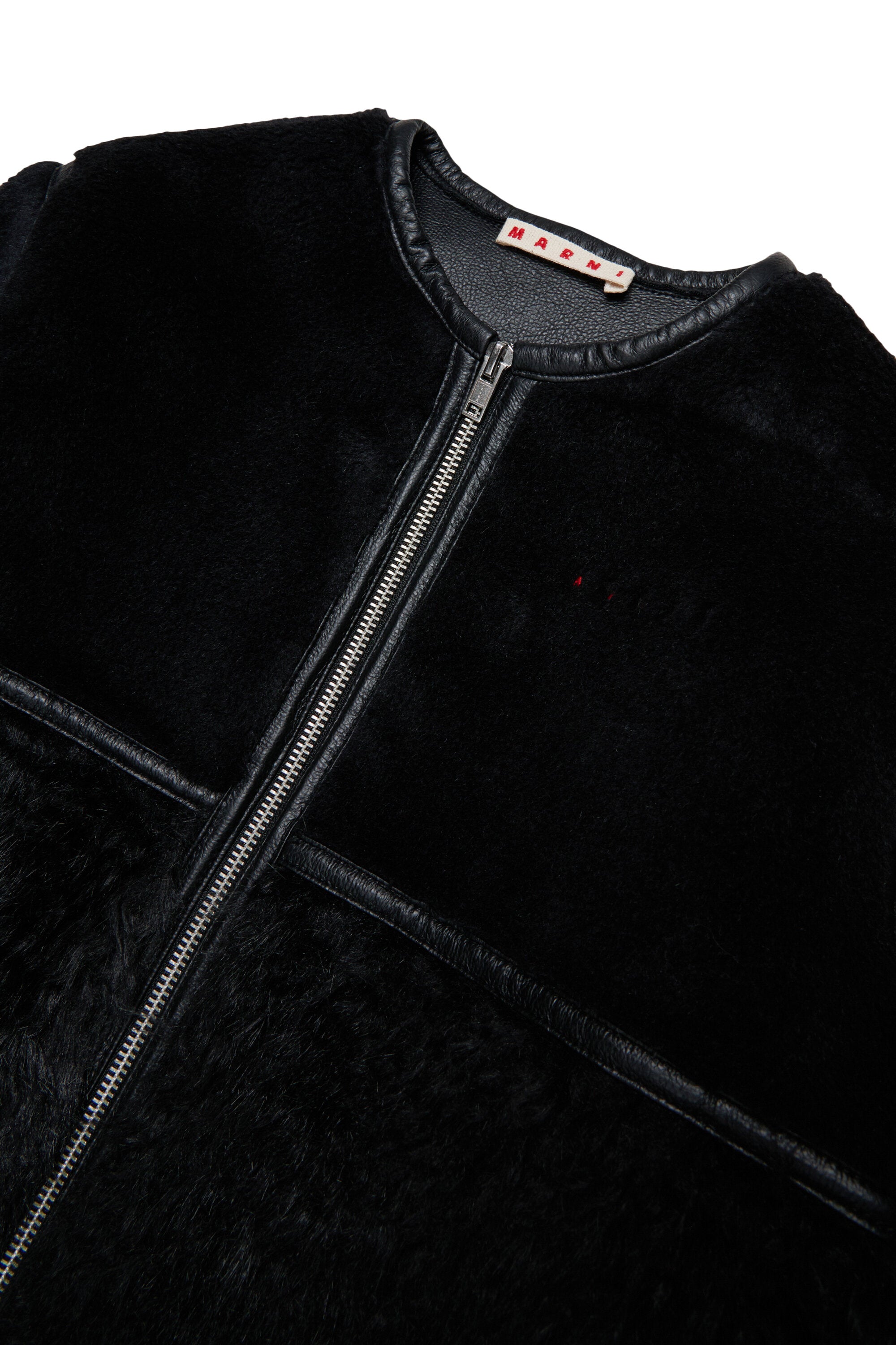 Chaqueta shearling con logo estampado