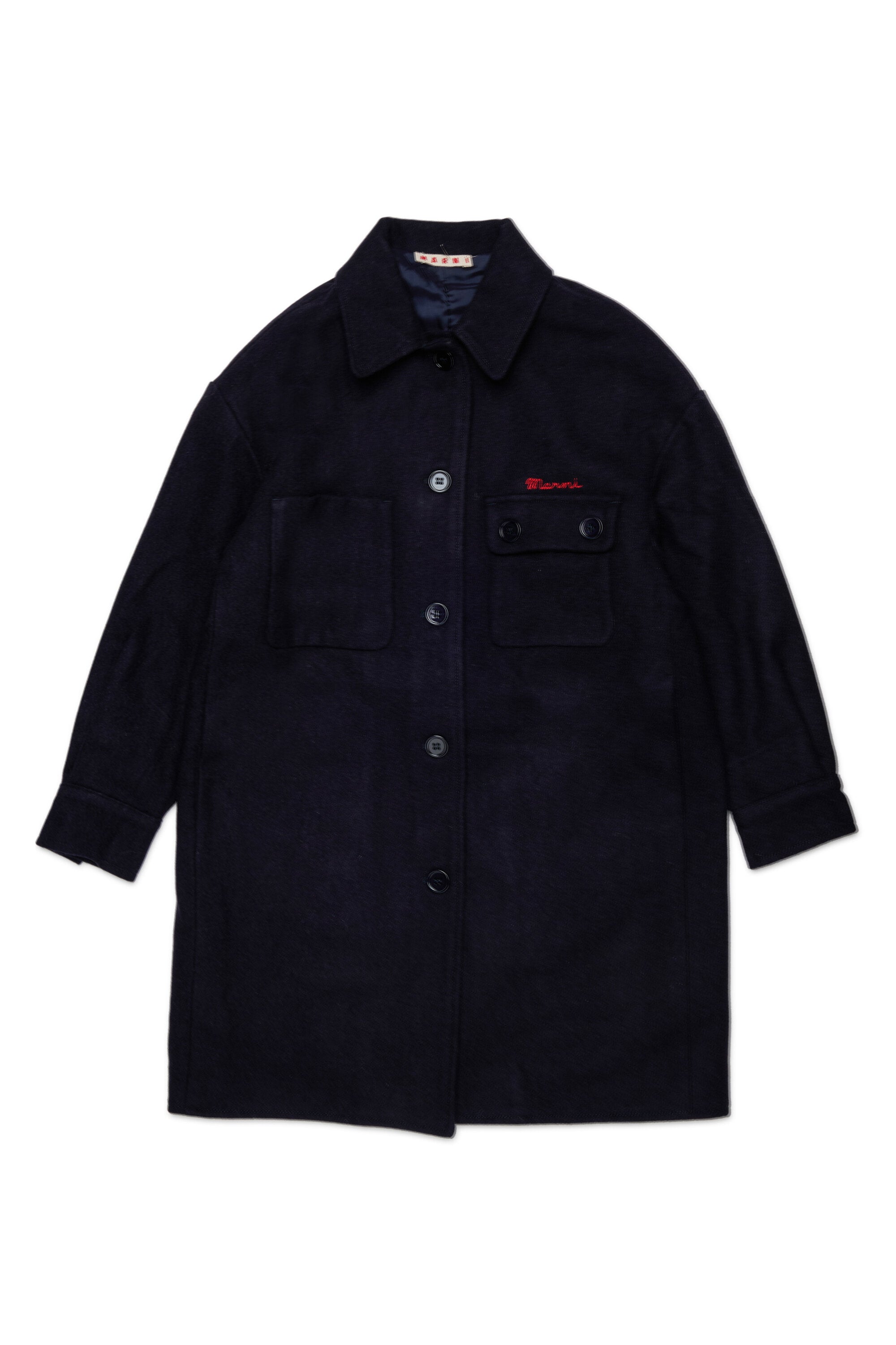 Coat with logo