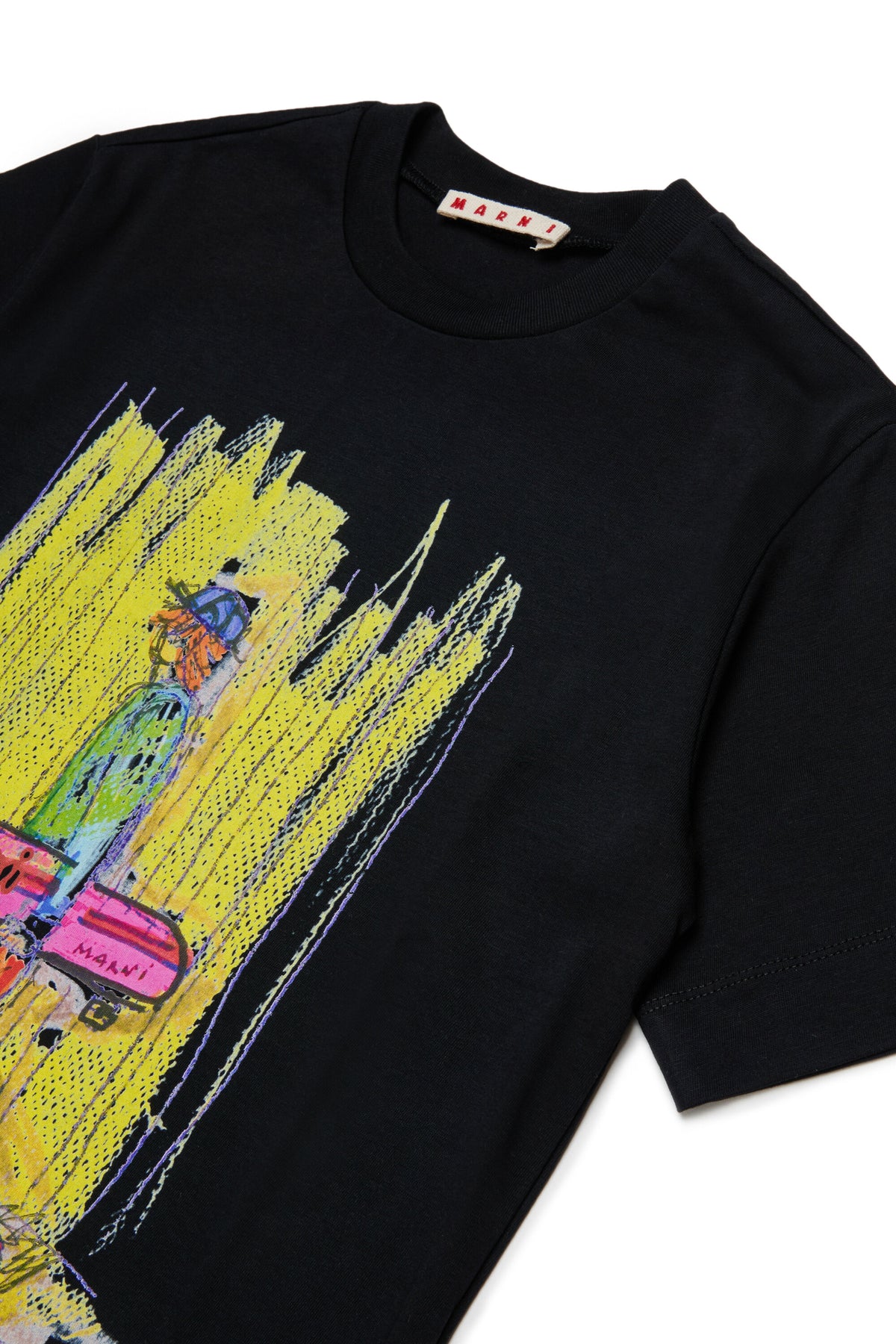 T-shirt con stampa frontale colorata