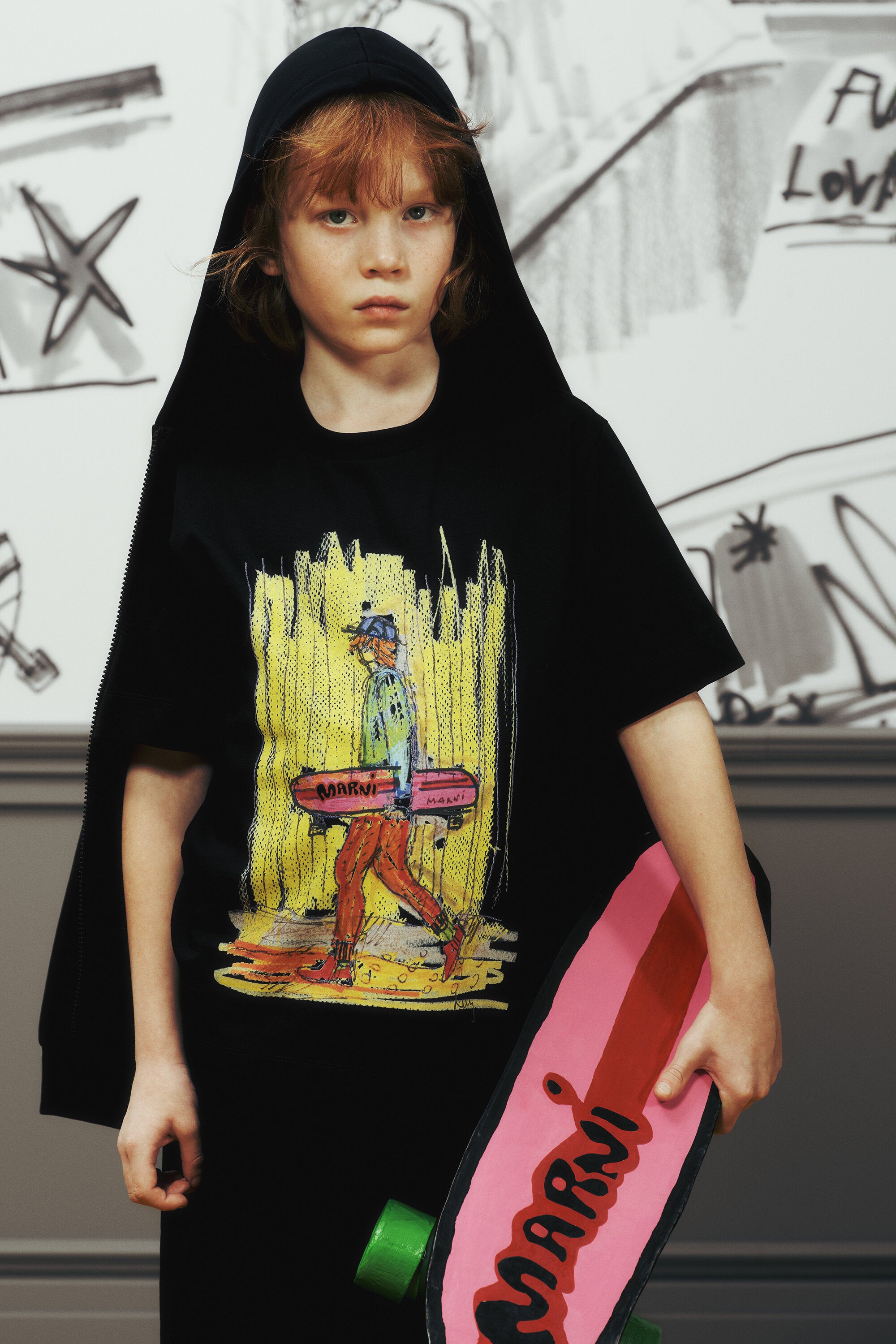 T-shirt with colorful front print