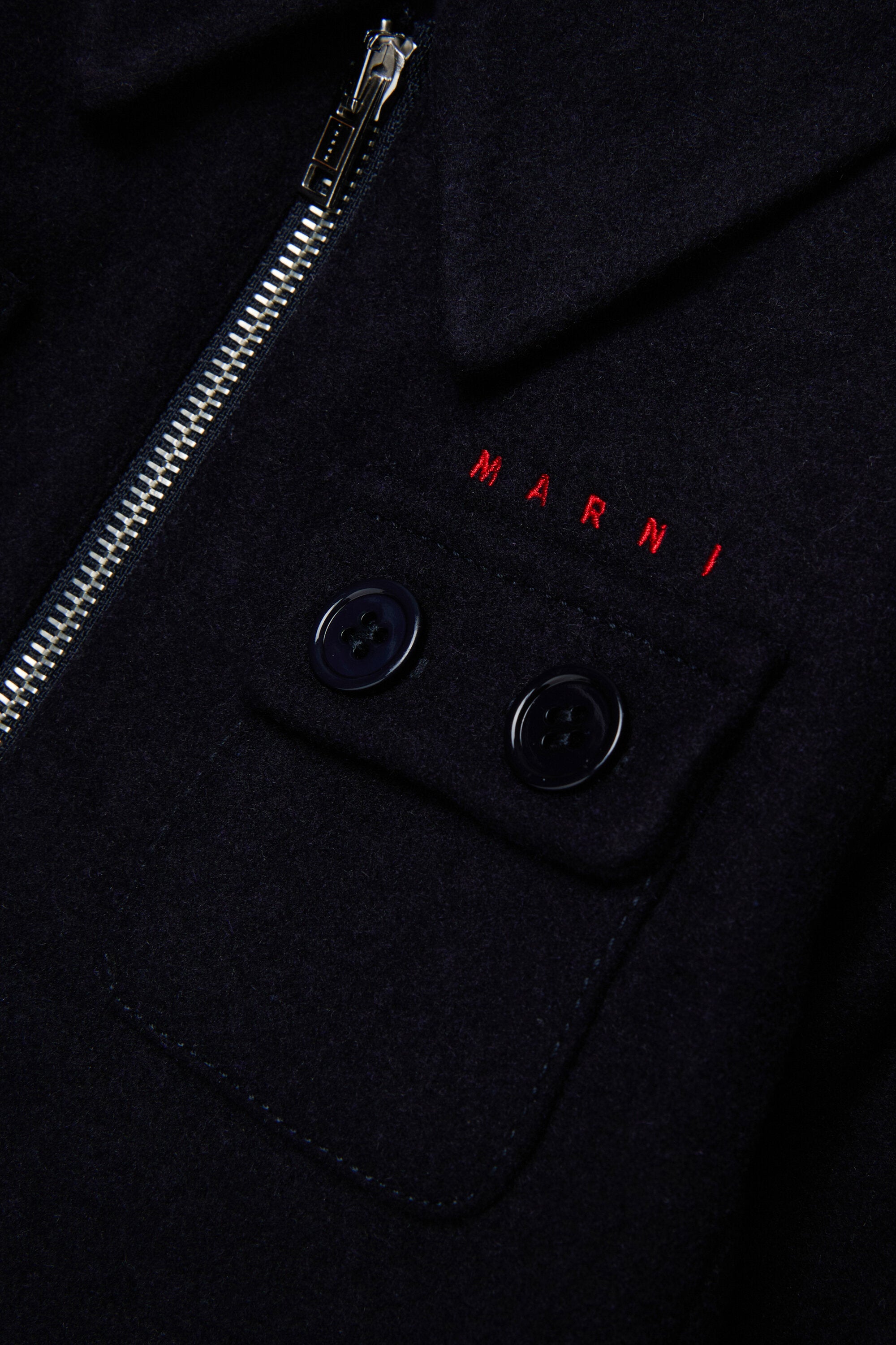 Jacke aus Wollmischung mit gesticktem Logo