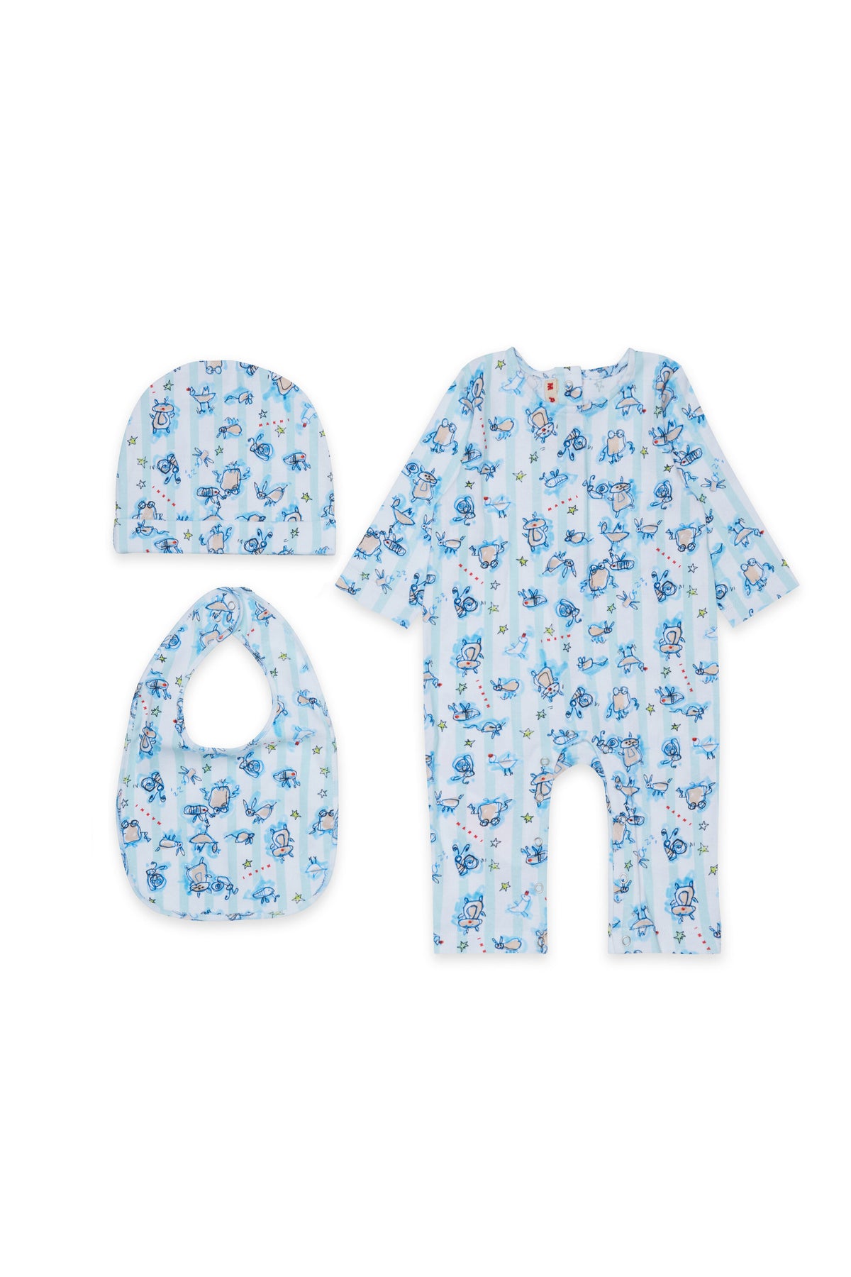 Set neonato con fantasia allover