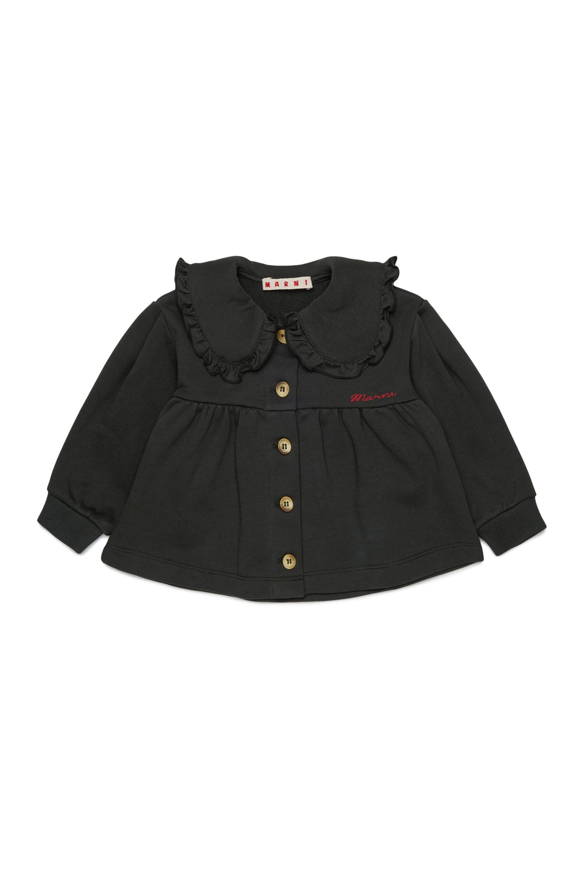 Jacket with logo and ruffles
