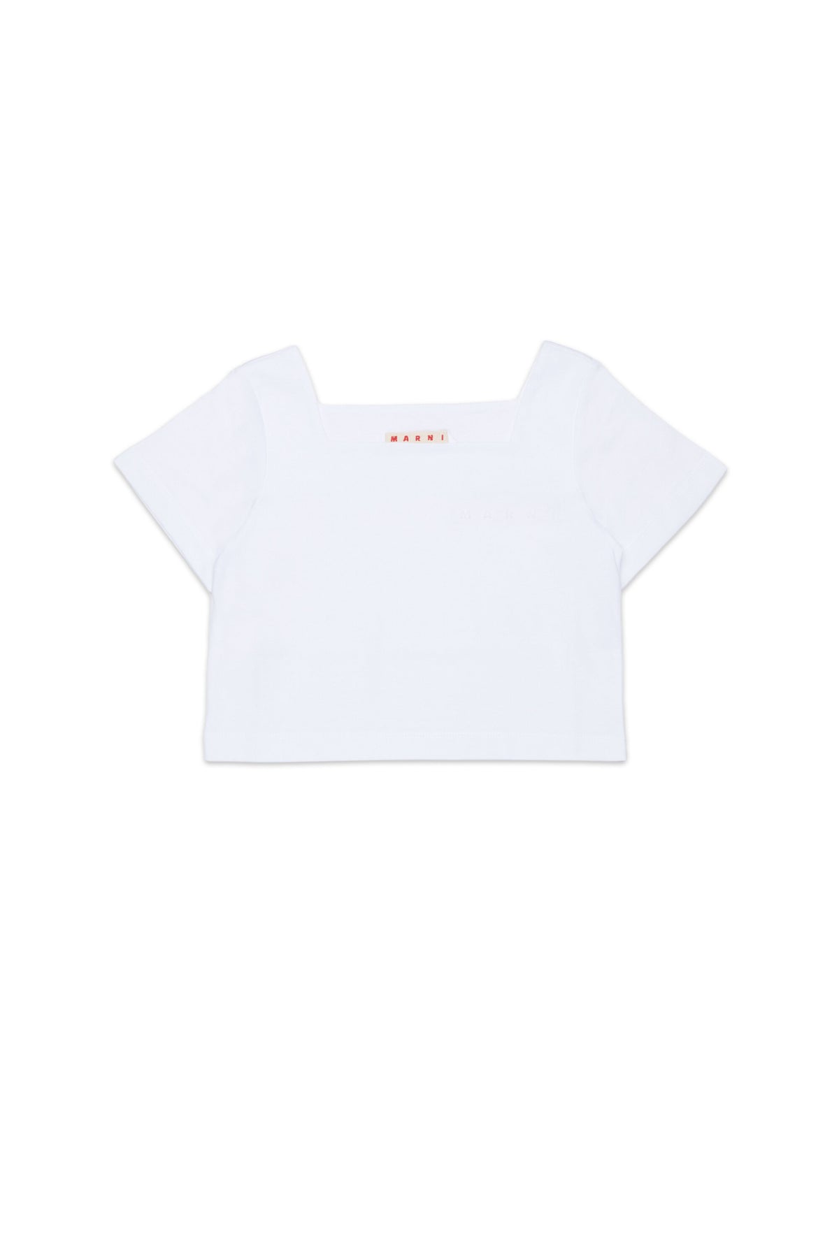 T-Shirt mit eckigem Ausschnitt und Logo