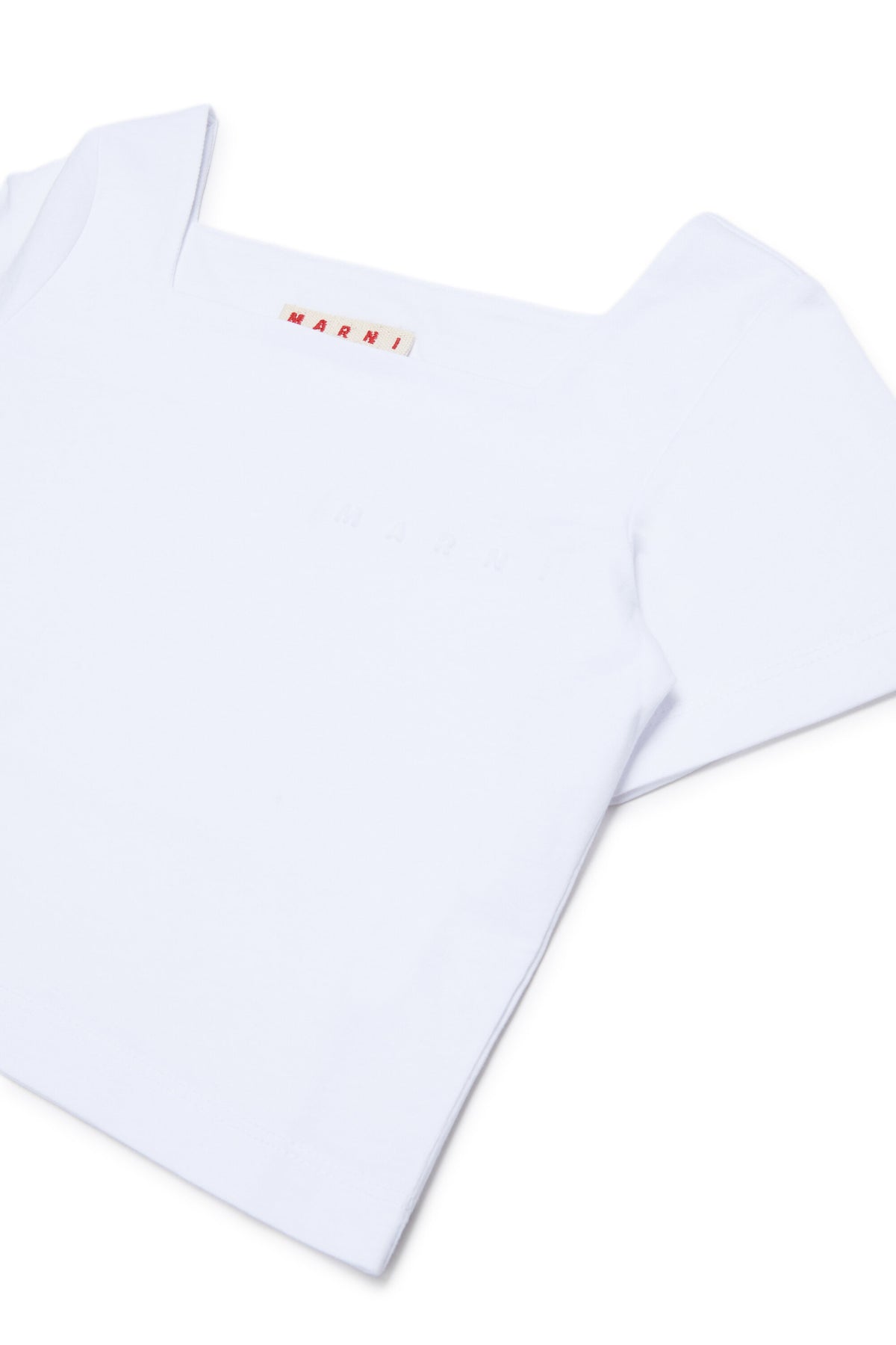 T-Shirt mit eckigem Ausschnitt und Logo