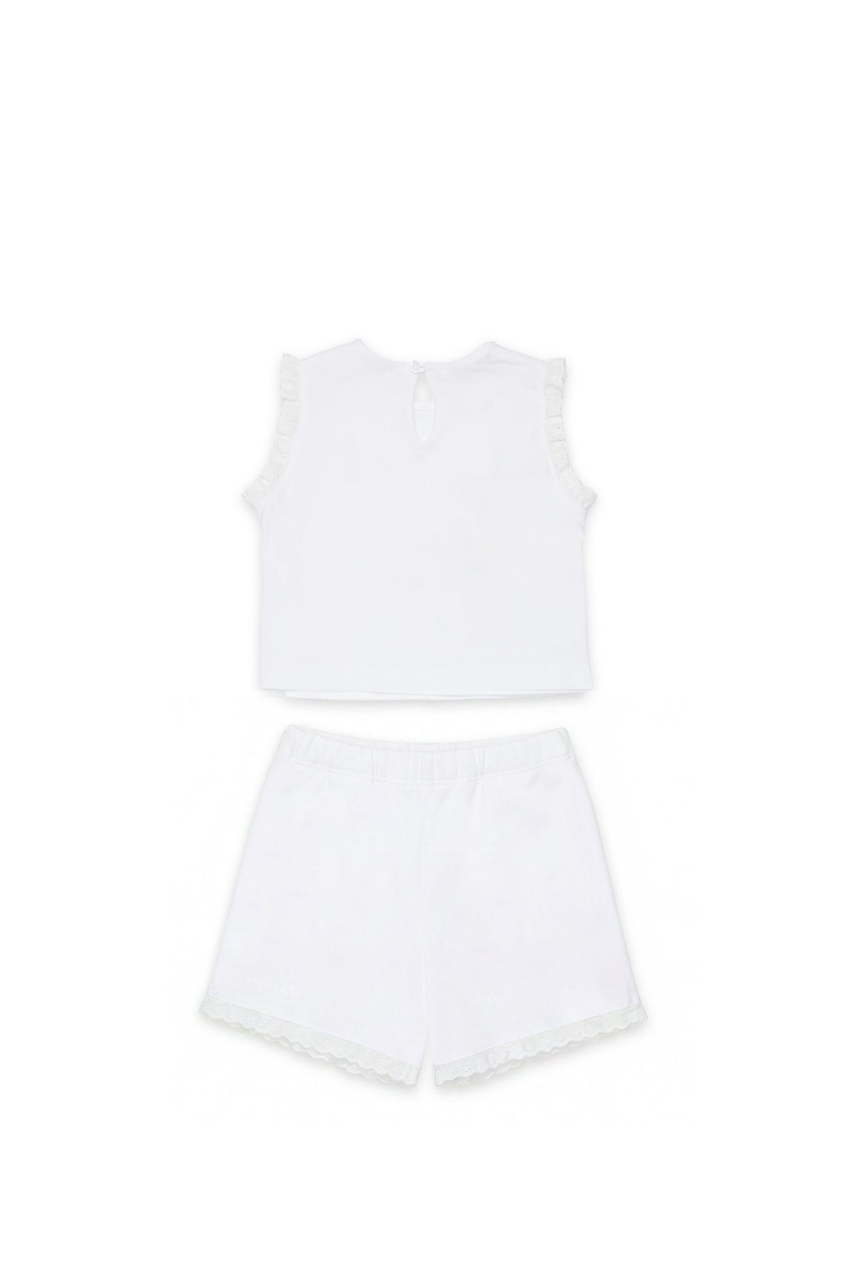 Set de top y shorts con encaje
