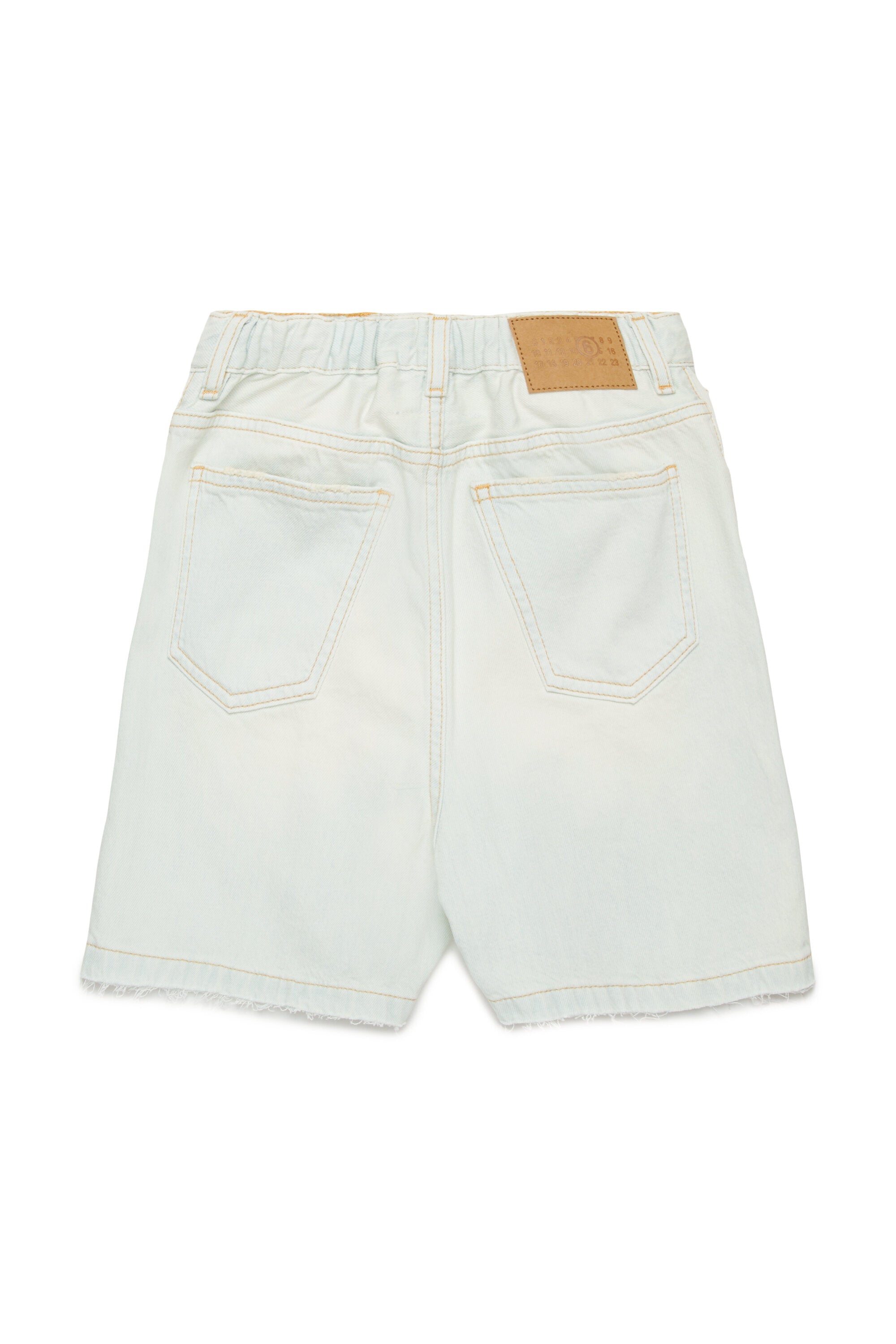 Short en denim clair effet usé