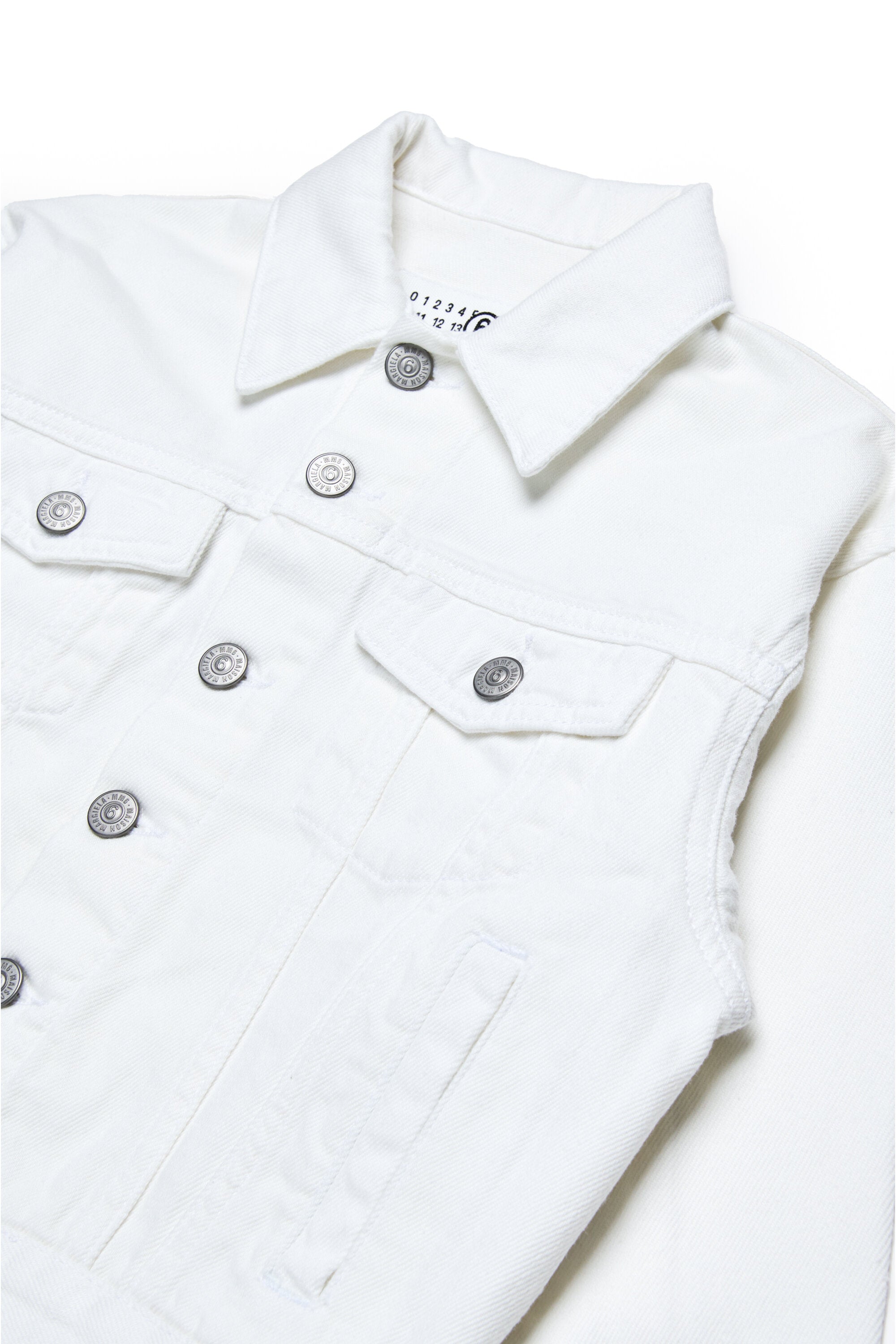 Branded white denim jacket