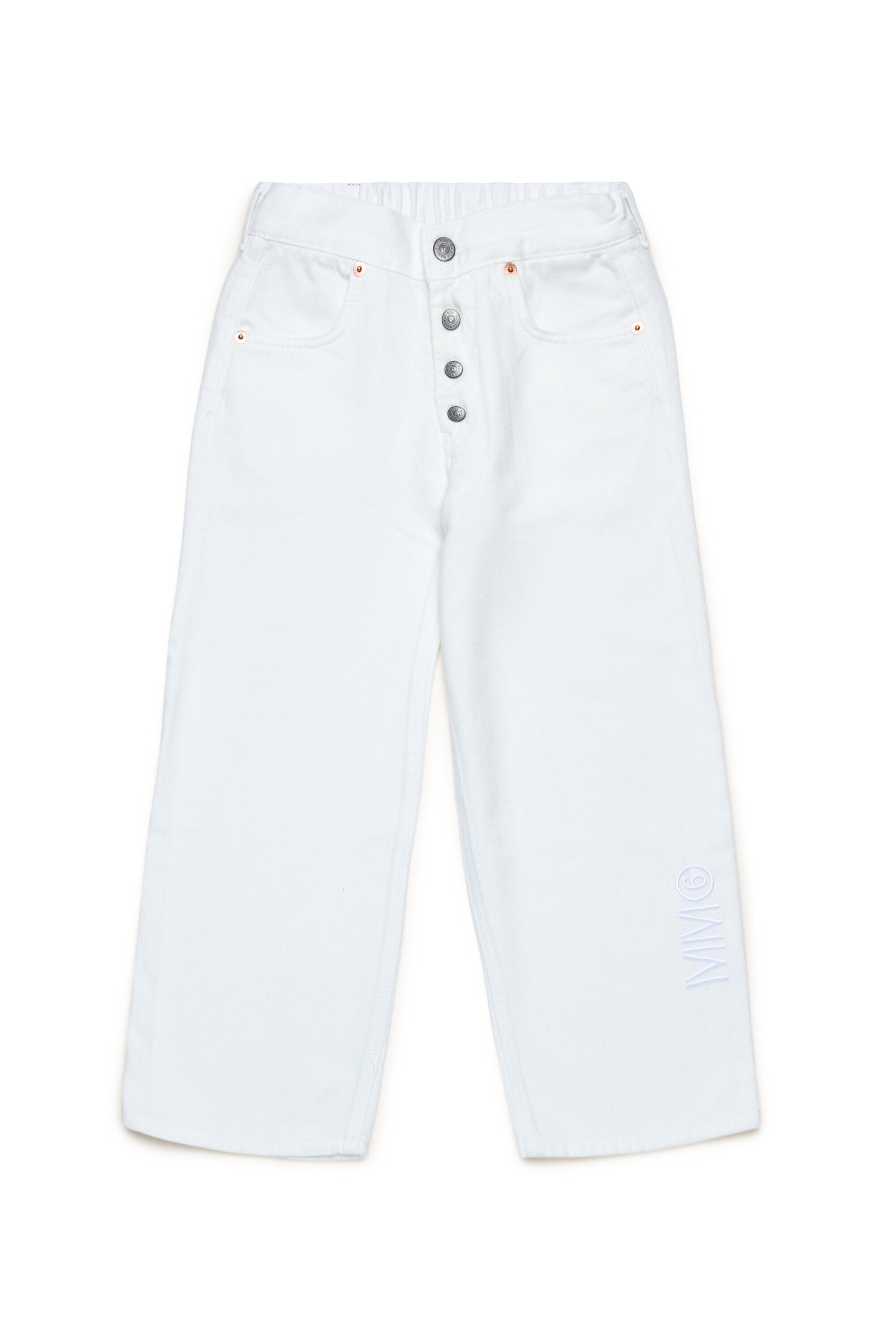Weiße Jeans mit Markenlogo
