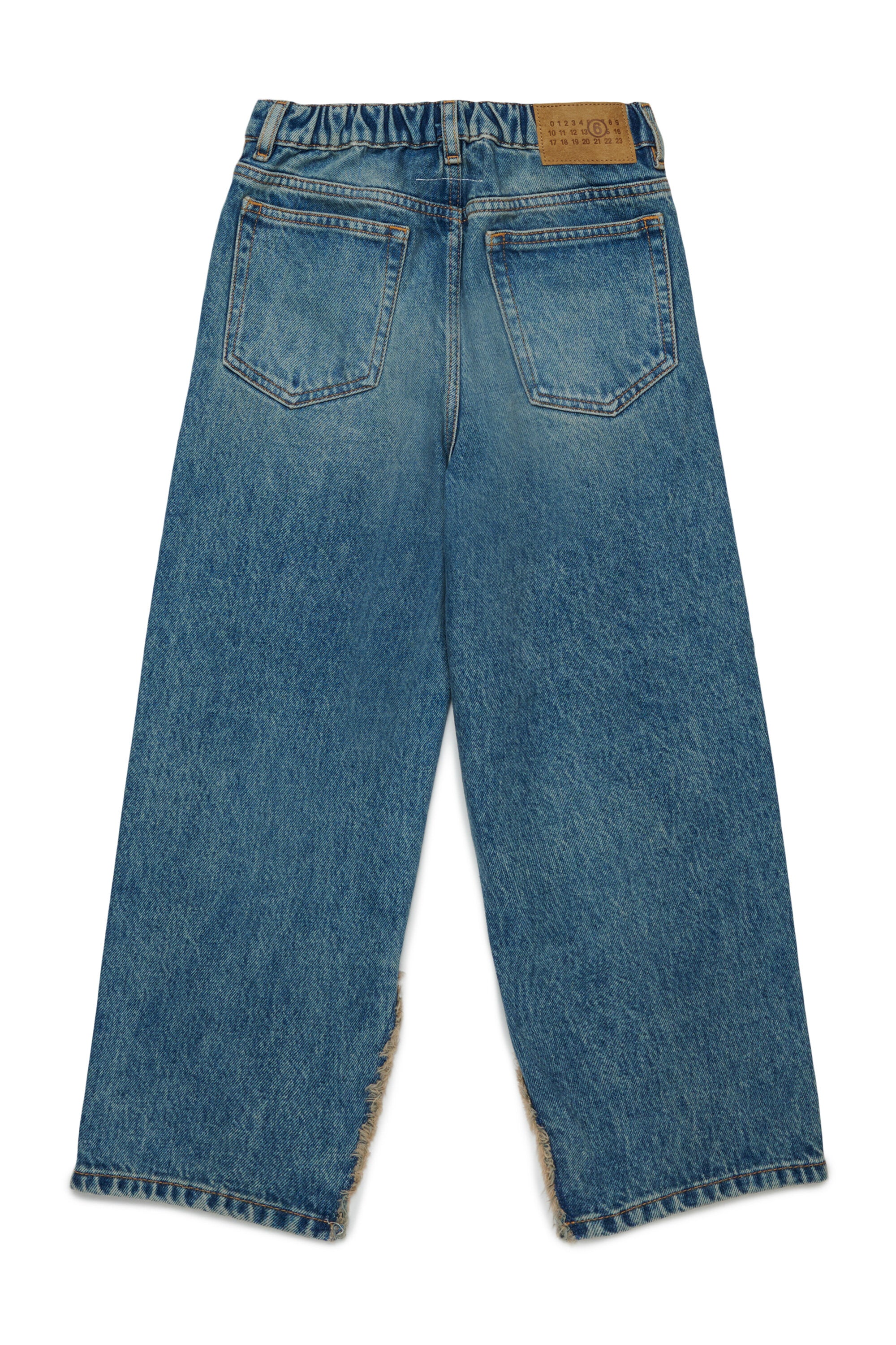 Mittelblau schattierte regular jeans mit Schlitz