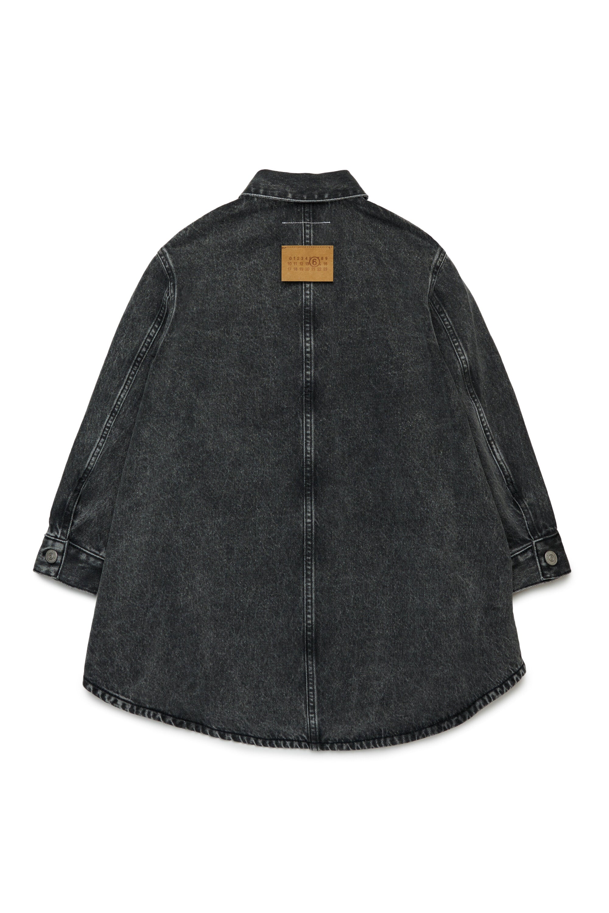 Robe chemise longue en denim noir