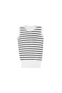 Striped vest with breaks