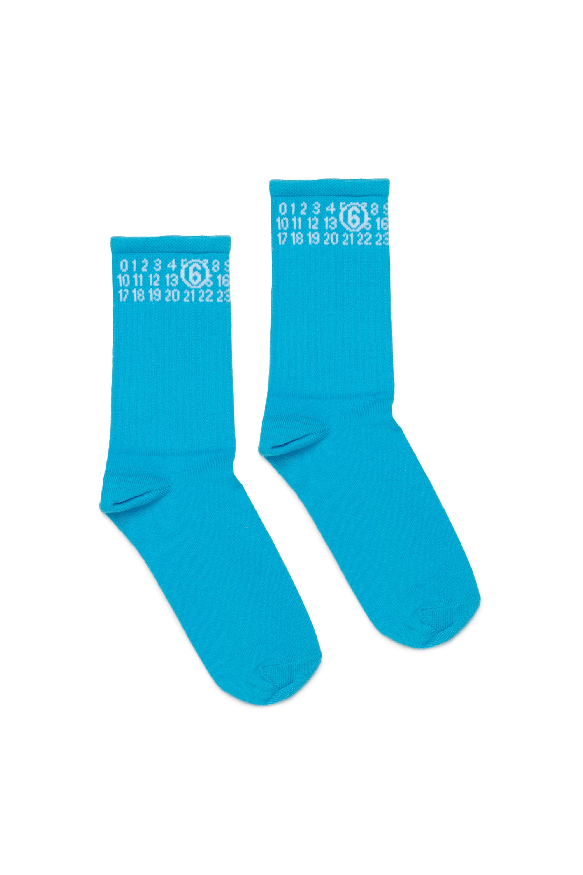 Gerippte Socken mit numerischem Logo