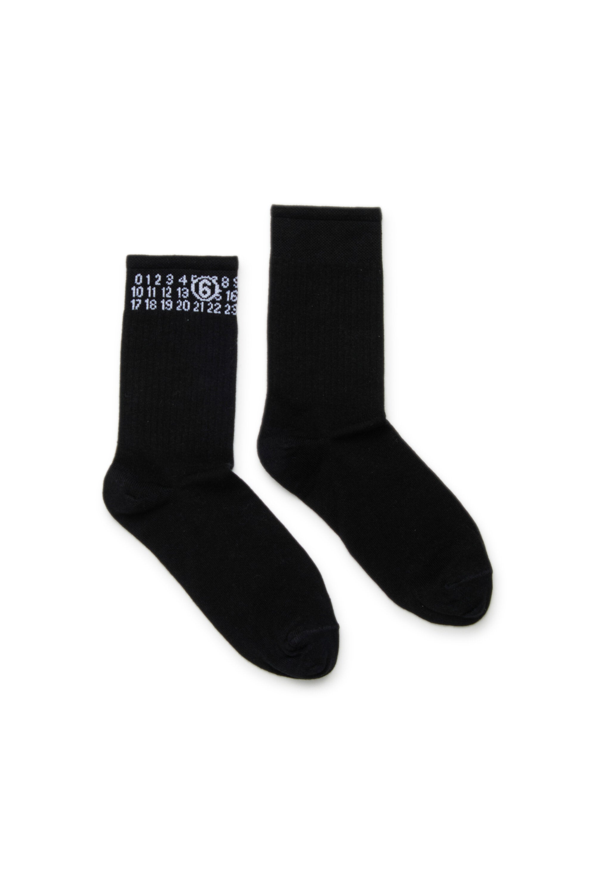 Gerippte Socken mit numerischem Logo