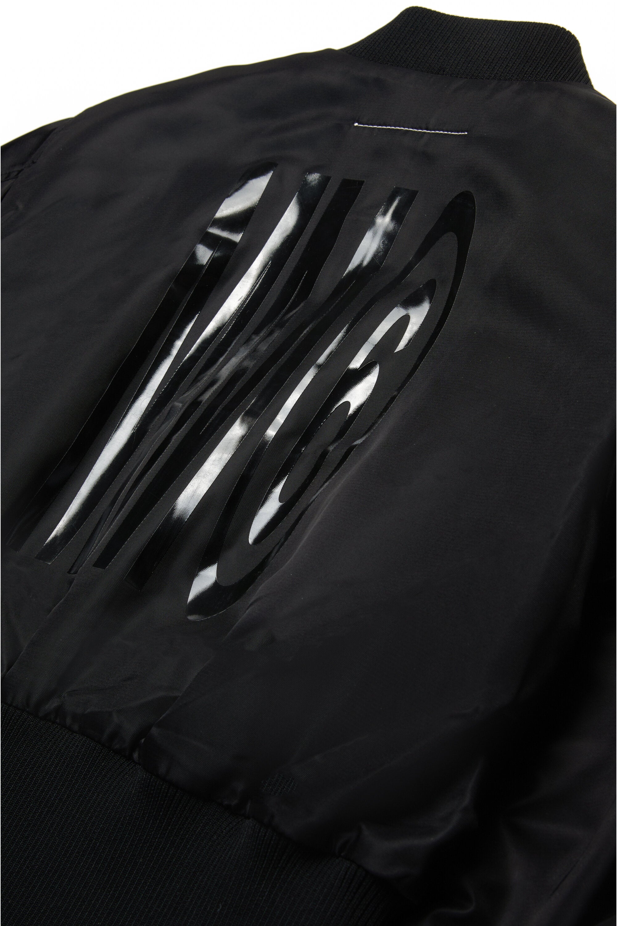 Giacca bomber lunga con maxi logo