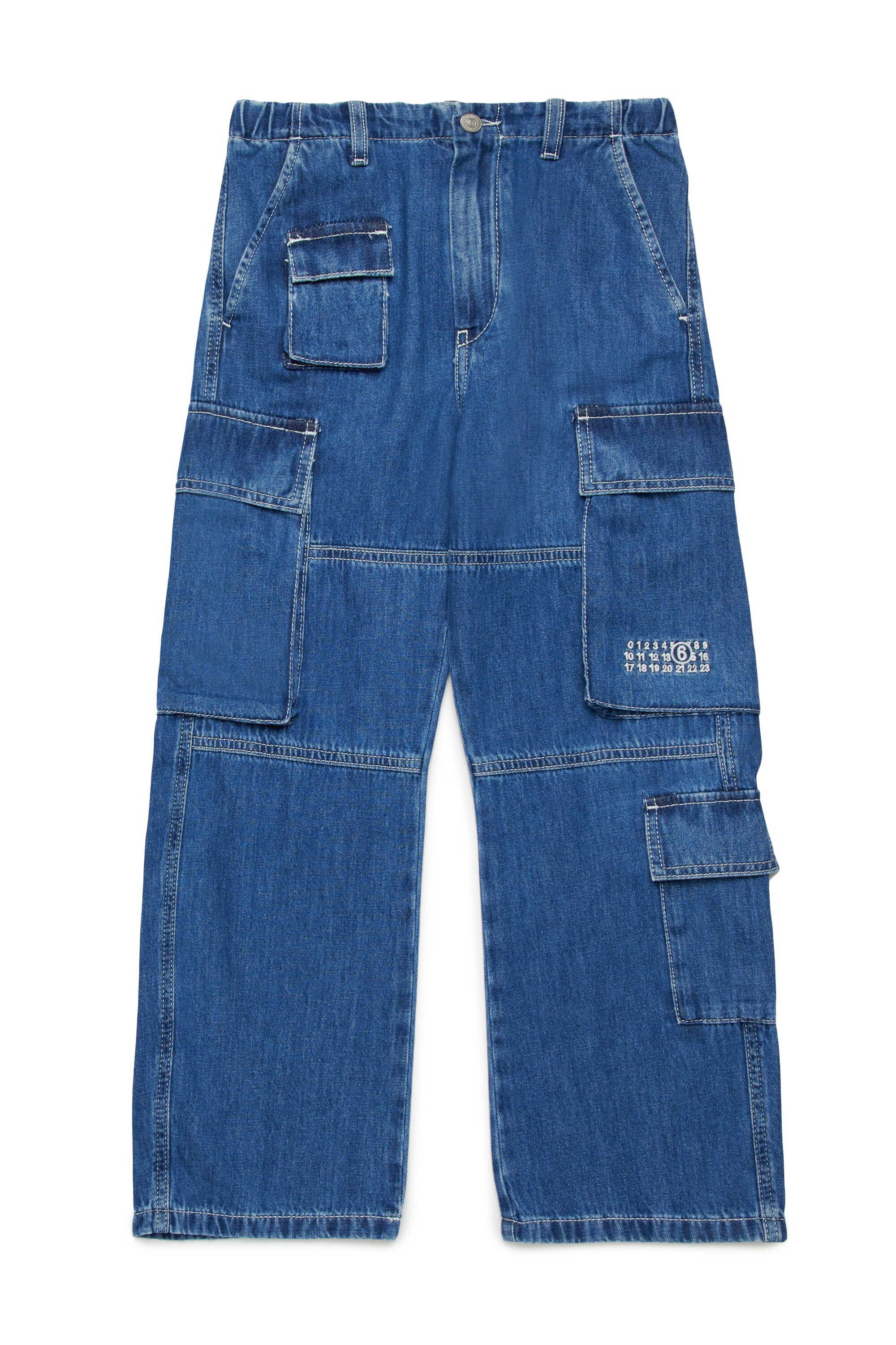 Jeans cargo blu medio con Numeric logo
