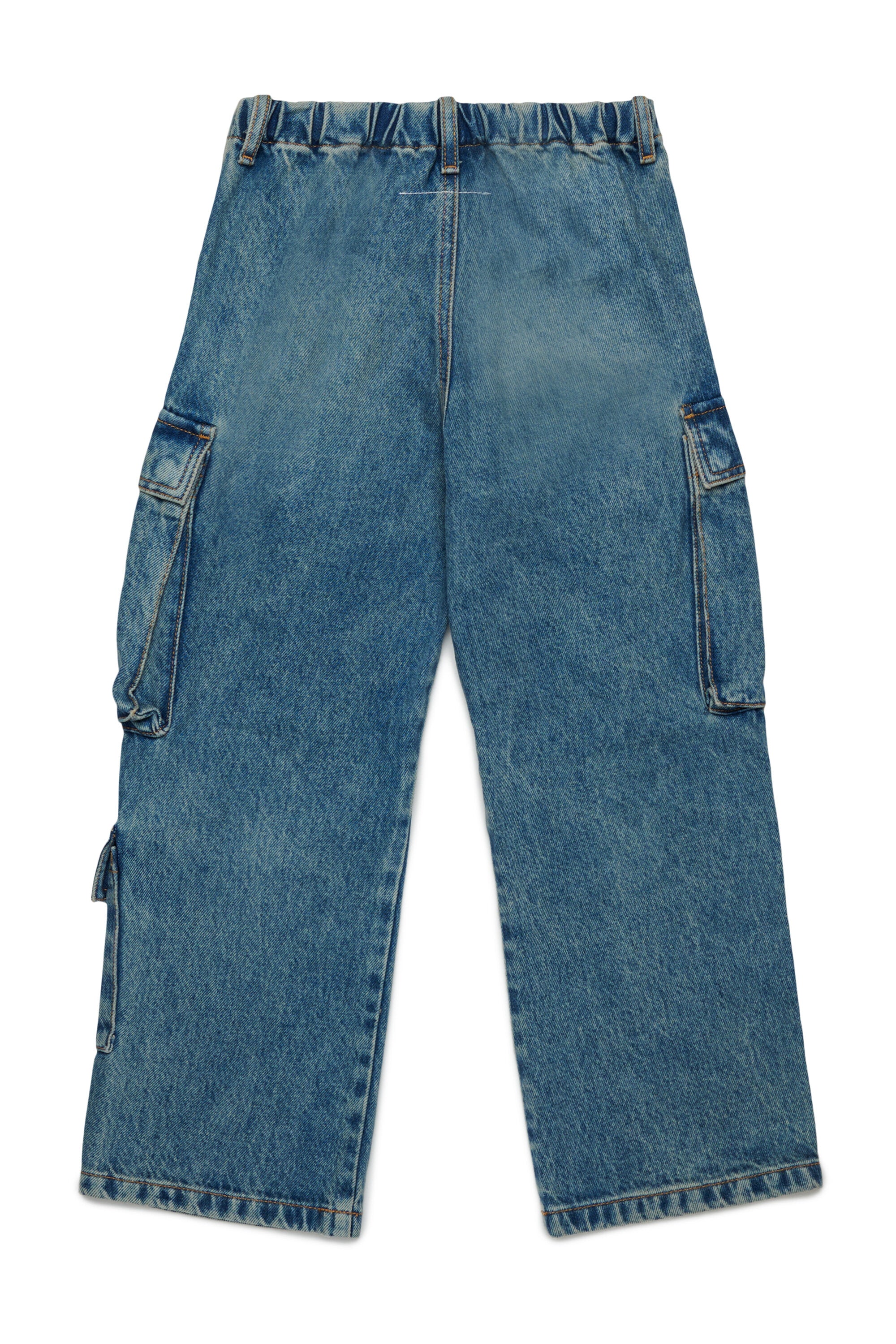 Mittelblau schattierte Cargo-Jeans