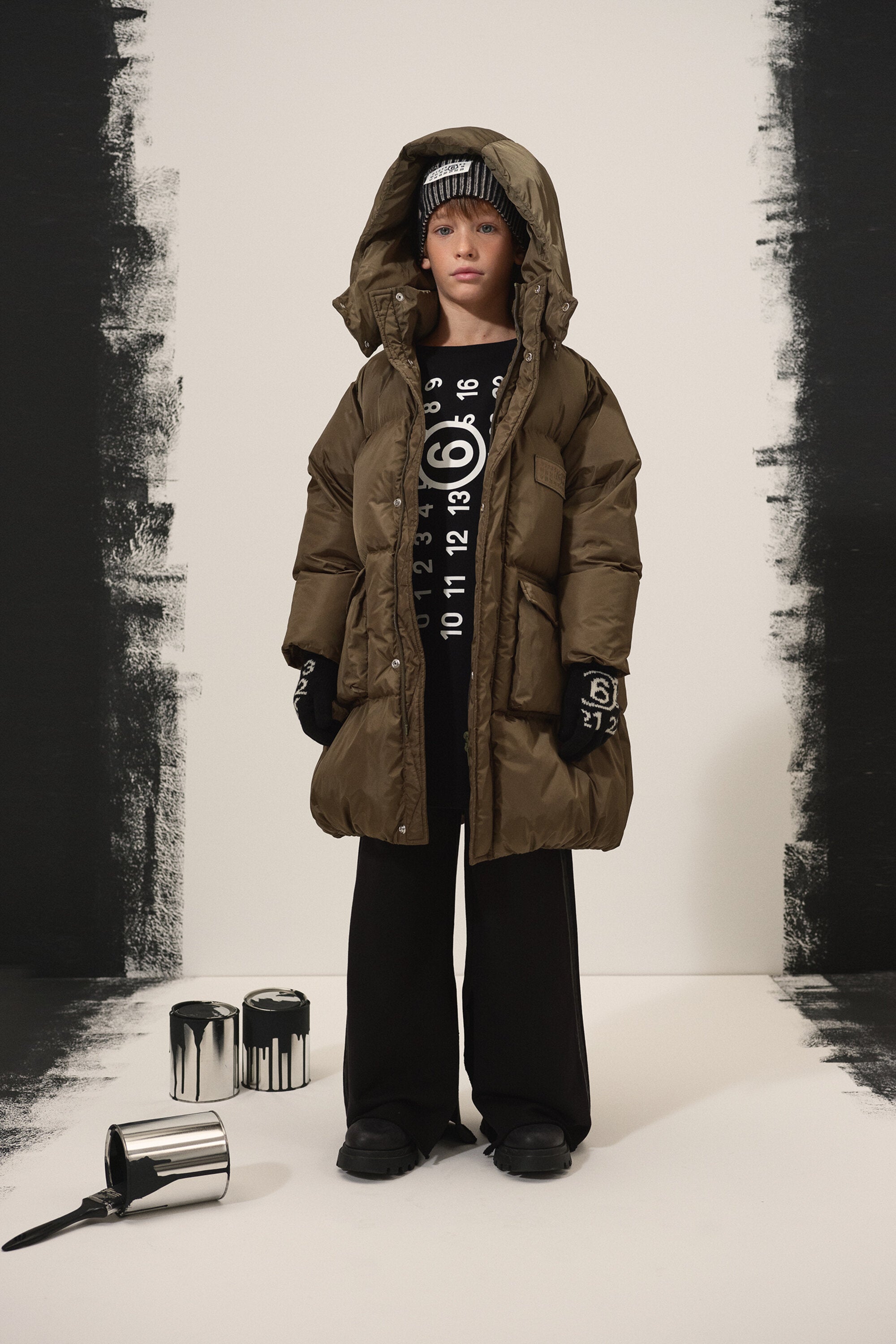 Longue veste matelassée avec poches