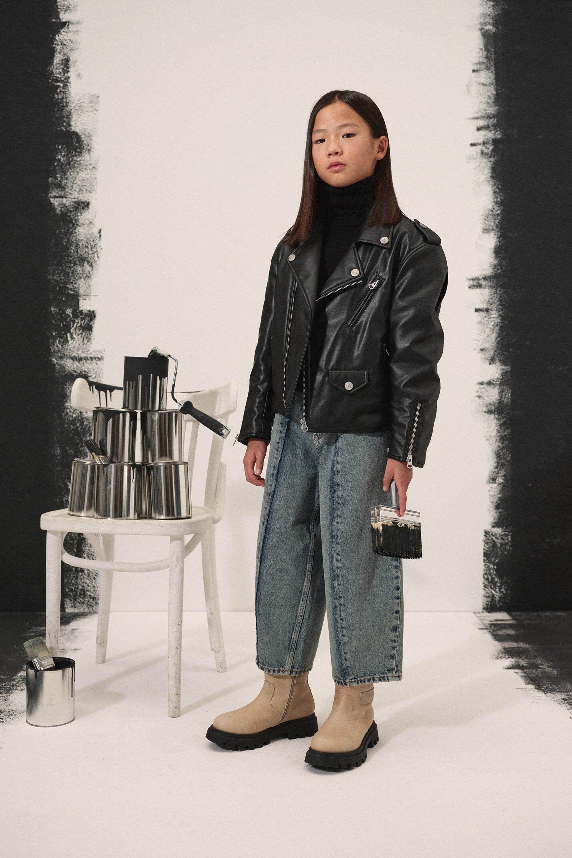 Beschichteter Stoff Nagelmodell Bikerjacke