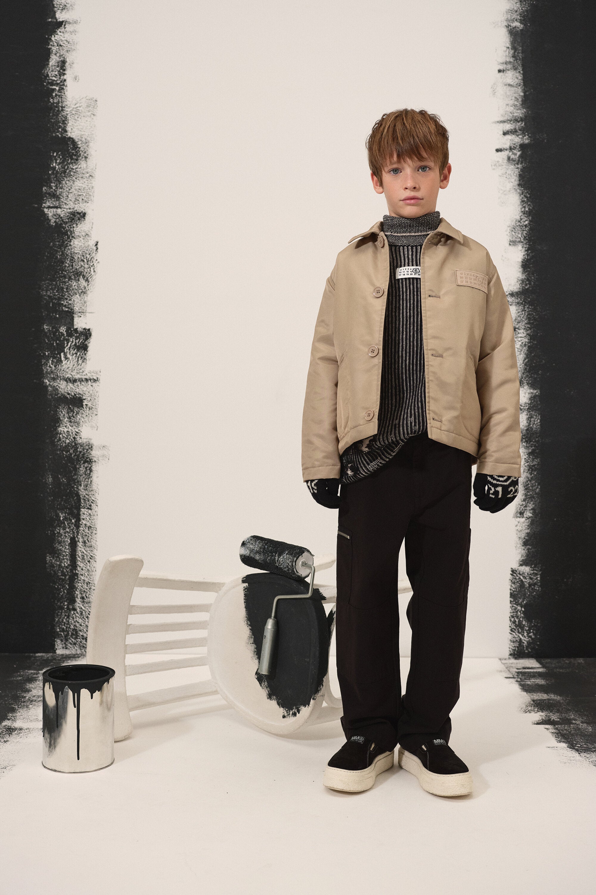 Twill jacket with patch