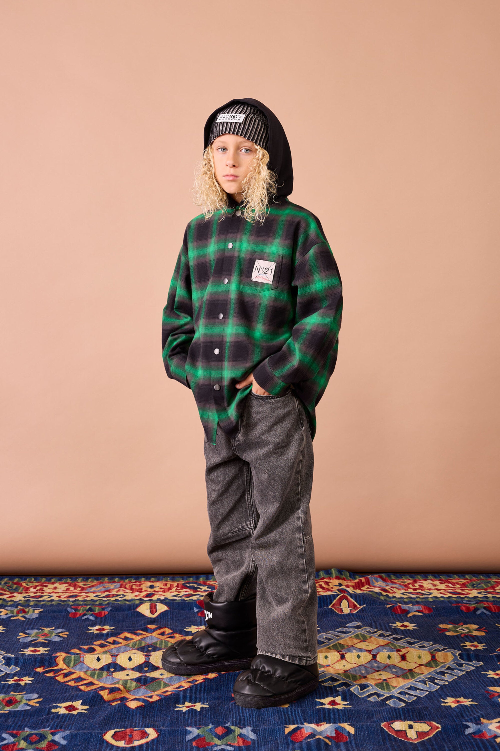 Jeans regular nero sfumato