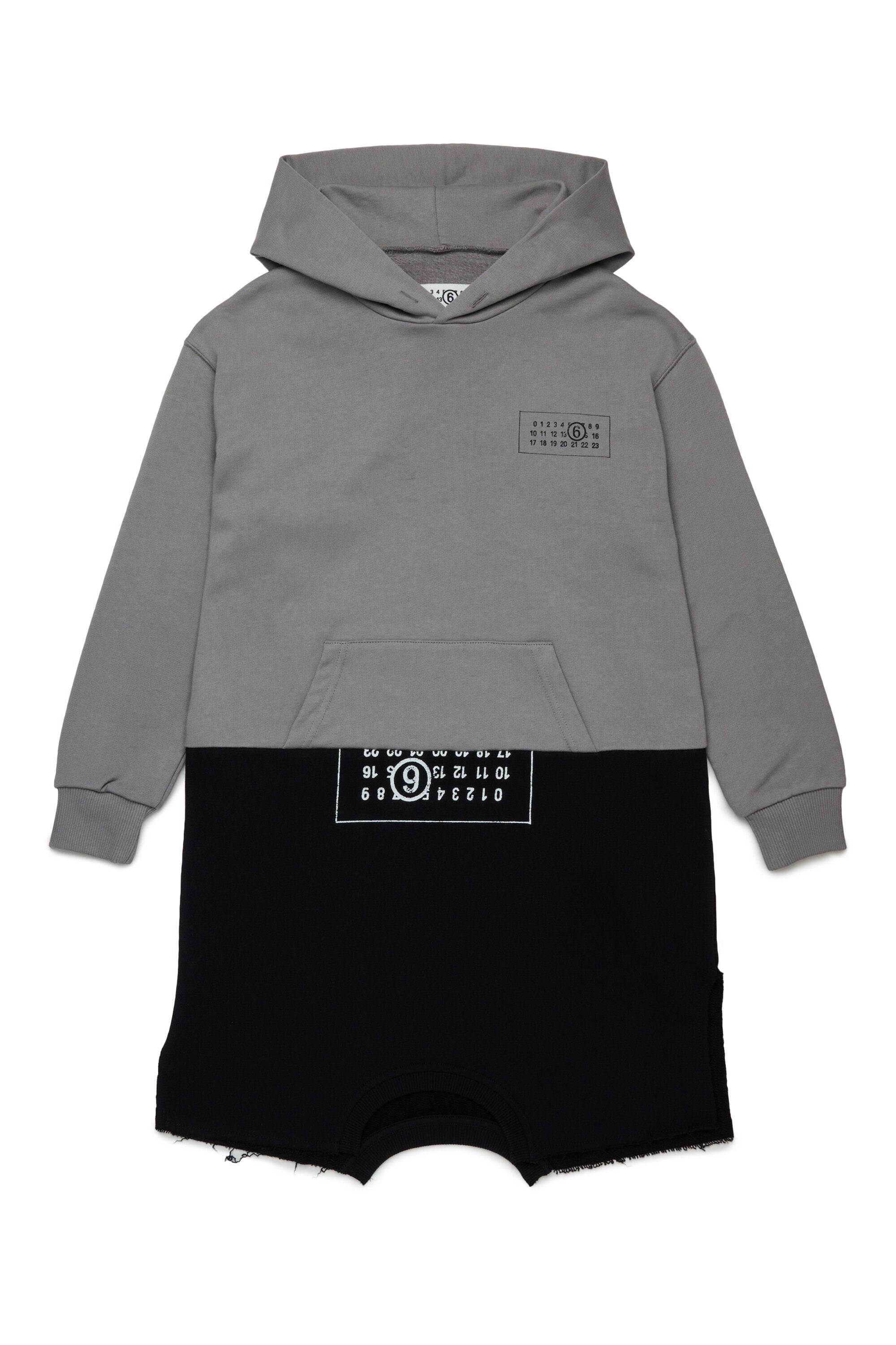 Zweifarbiges, neu geschnittenes Sweatshirt-Maxikleid