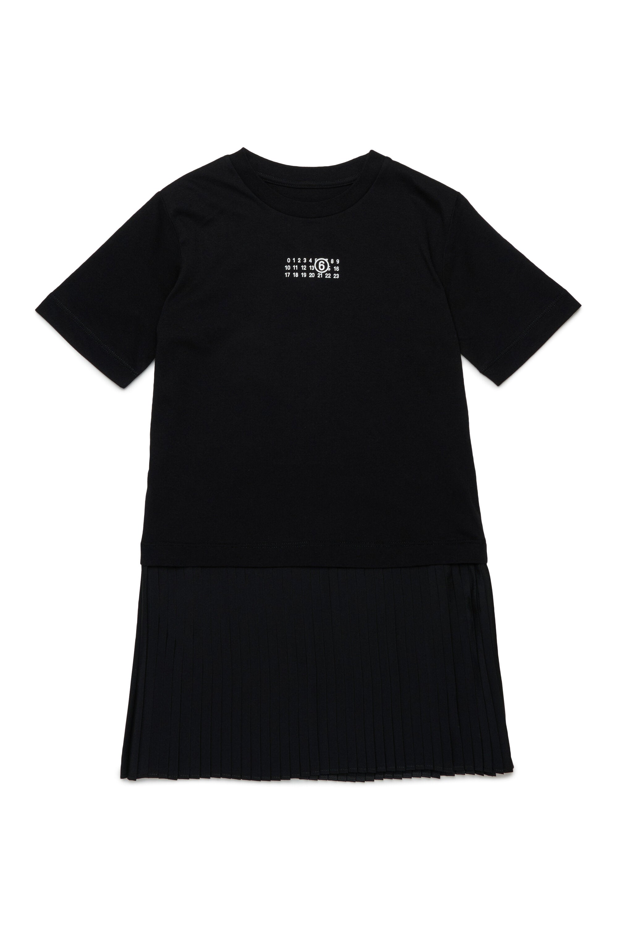 Kurzes Jerseykleid mit Plisseeunterteil