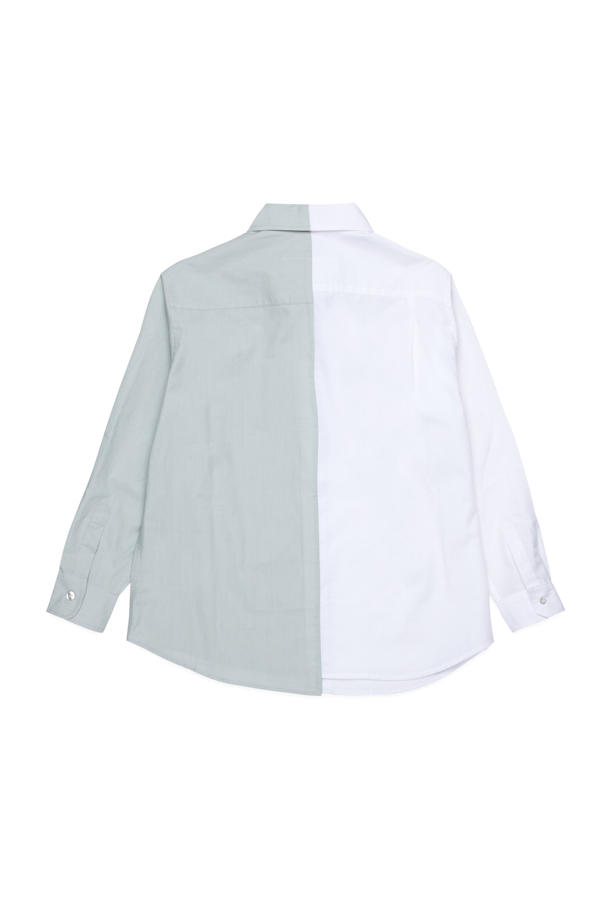 Two-color re-cut poplin shirt