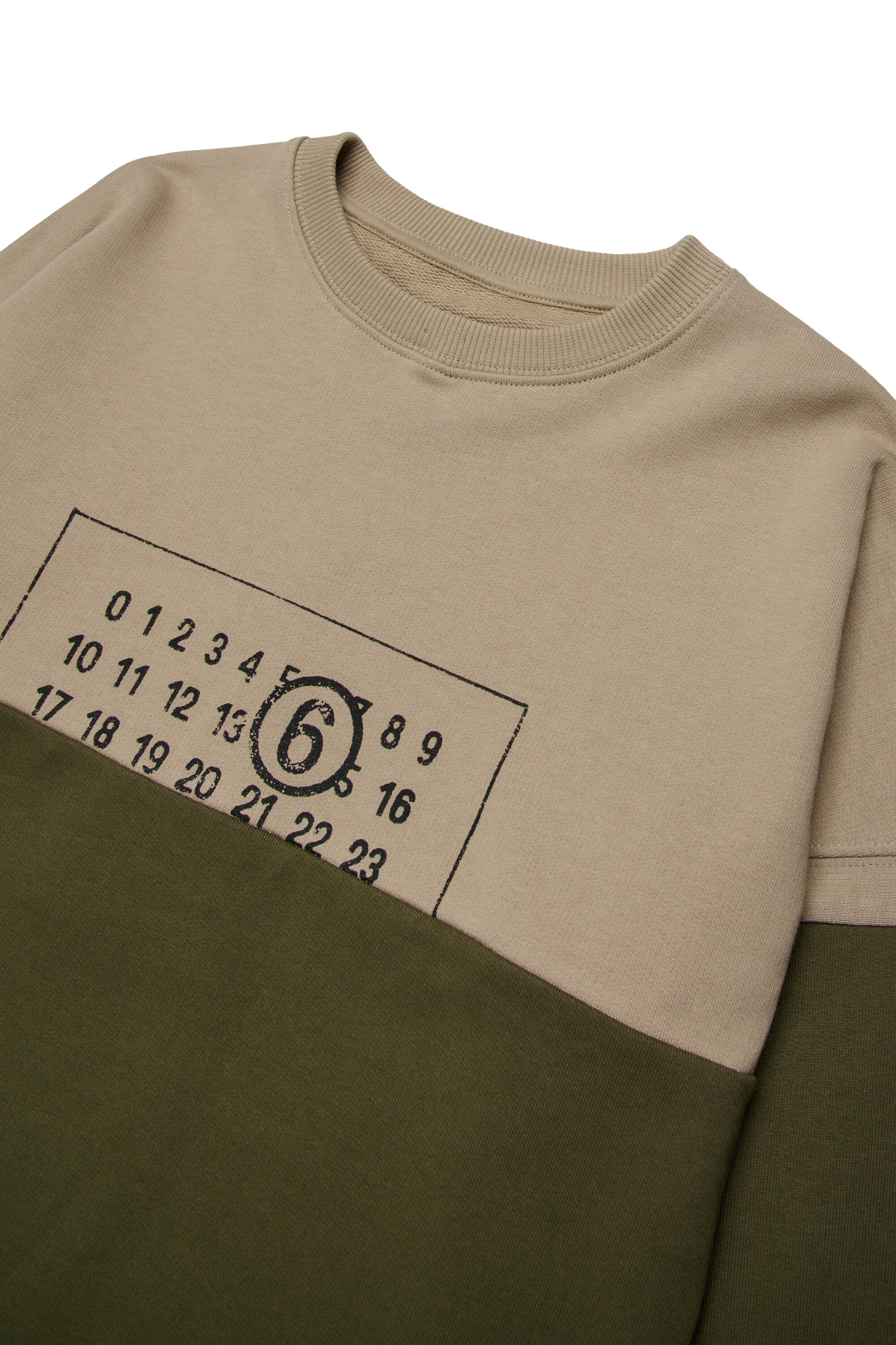 Zweifarbiges Sweatshirt mit Rundhalsausschnitt und A-cut