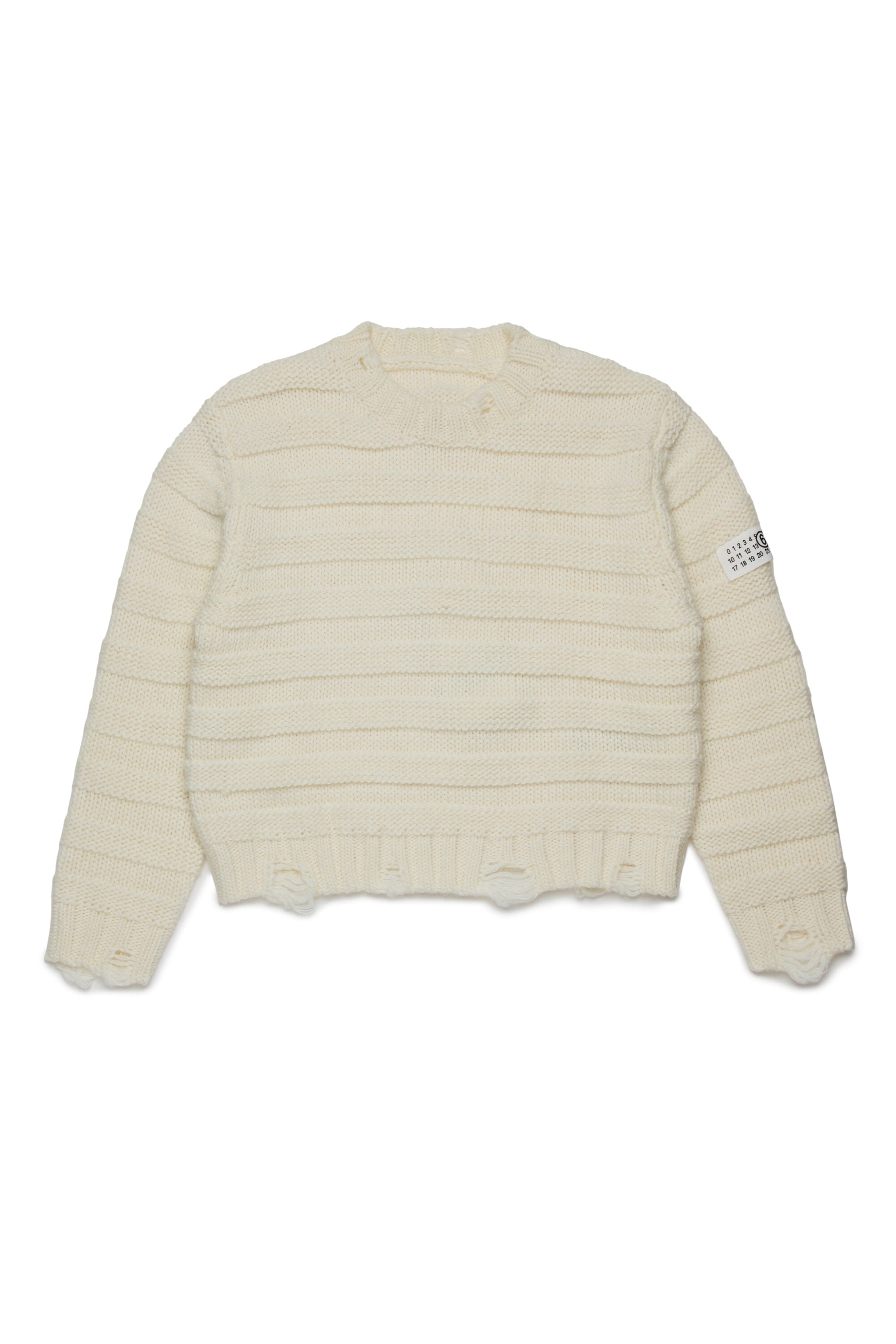 Pullover aus gerippter Wollmischung mit Unterbrechungen