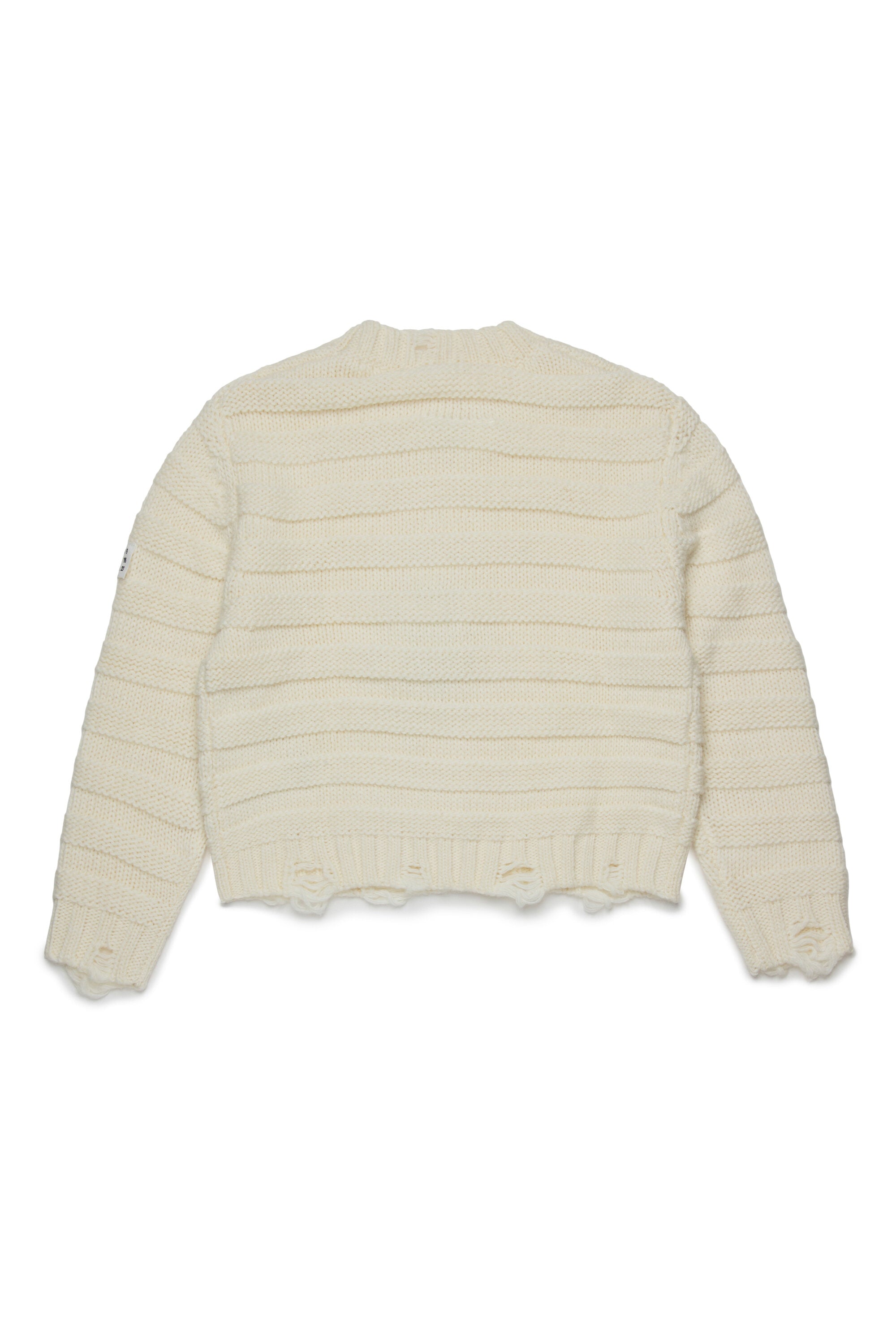 Pullover aus gerippter Wollmischung mit Unterbrechungen