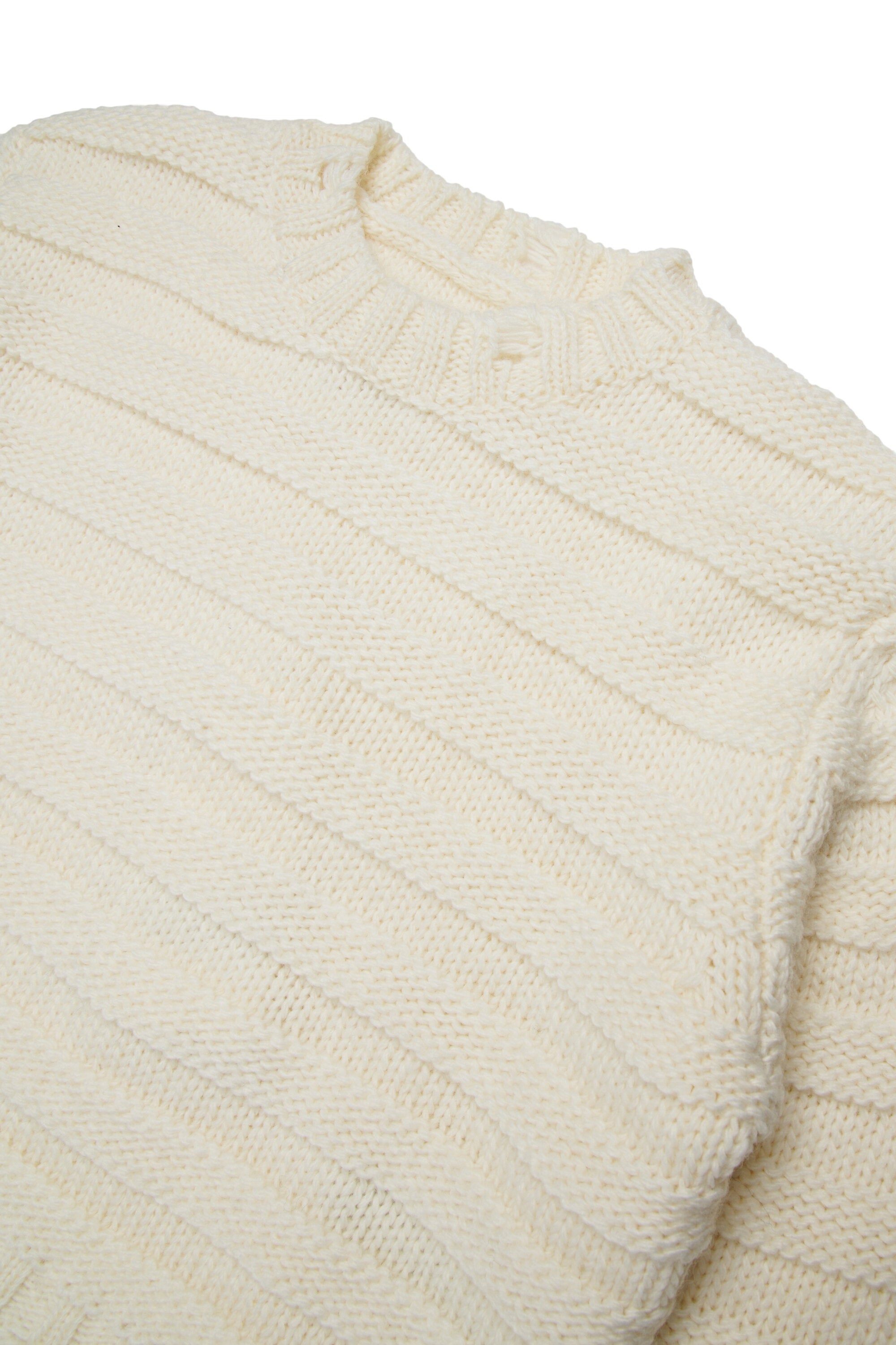 Pullover aus gerippter Wollmischung mit Unterbrechungen